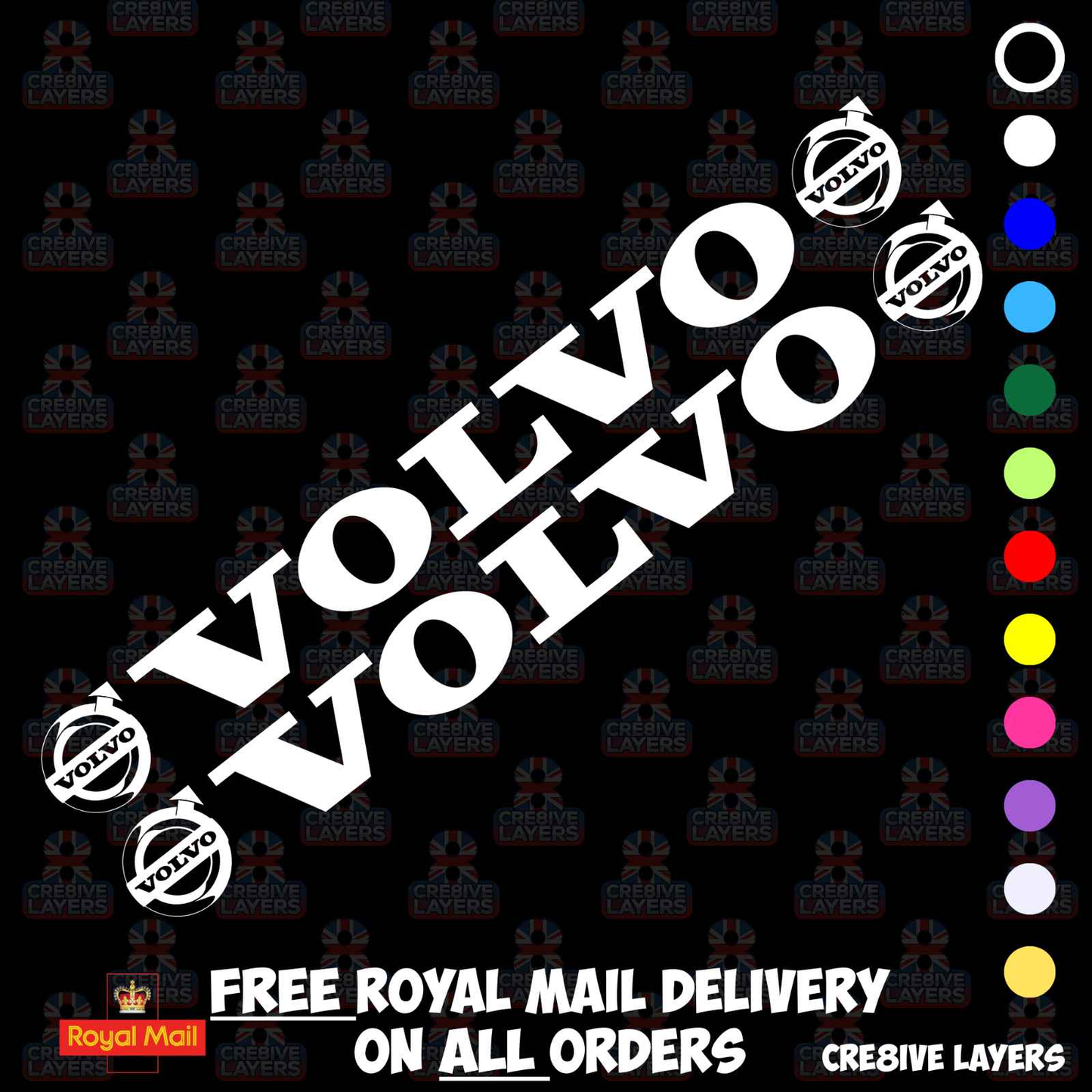 Volvo Side Window Stickers - Pair of Decals for Truck Cab