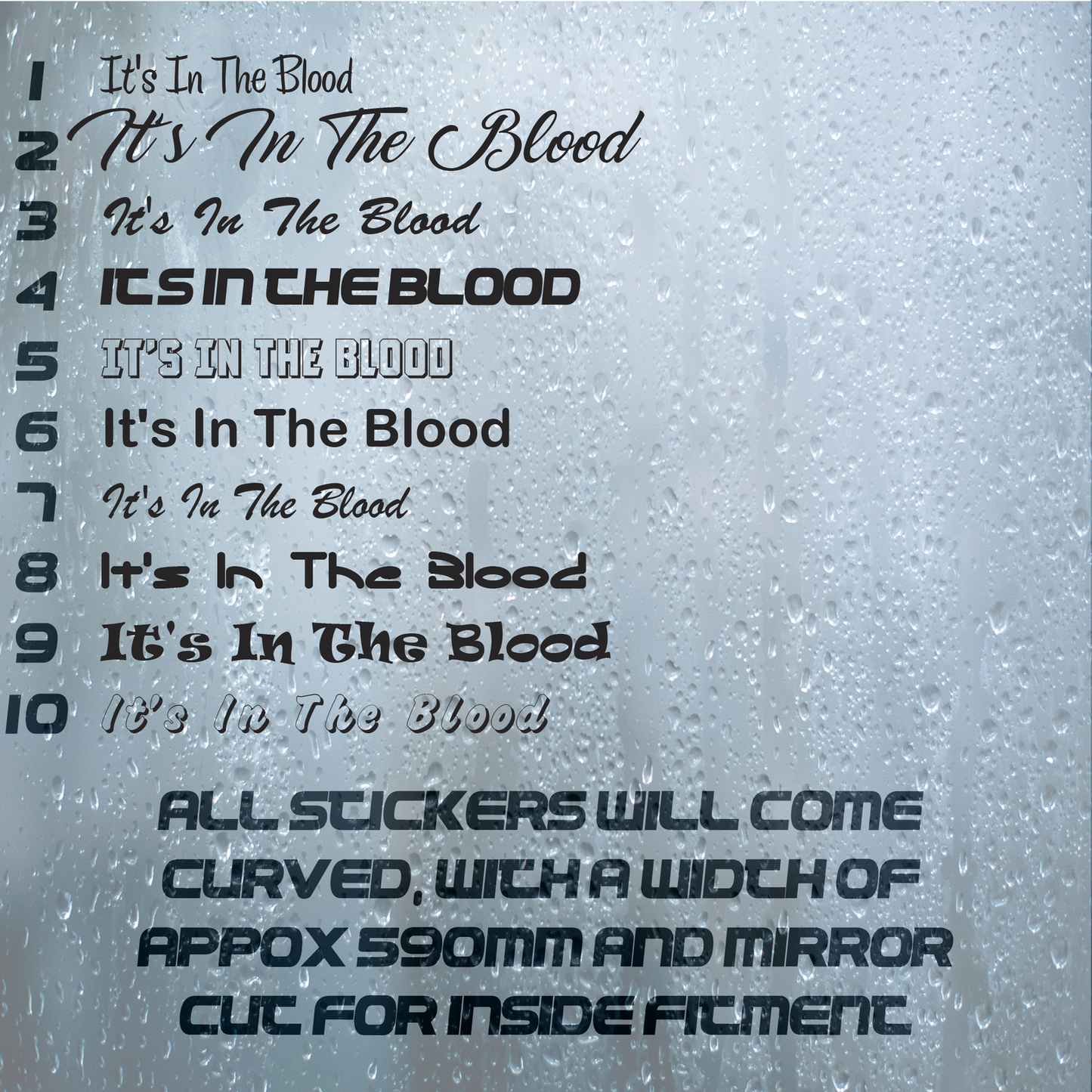 It's In The Blood |Curved Truck Windscreen Sticker Scania Volvo Daf