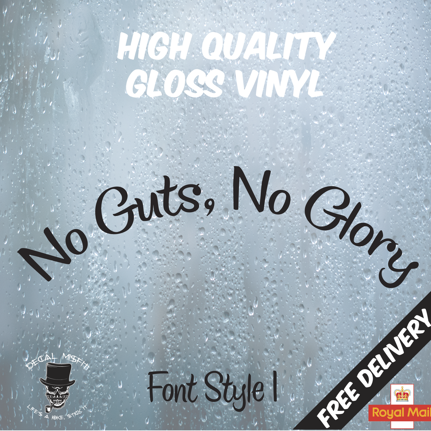 No Guts No Glory | Curved Truck Windscreen Sticker Scania Volvo Daf