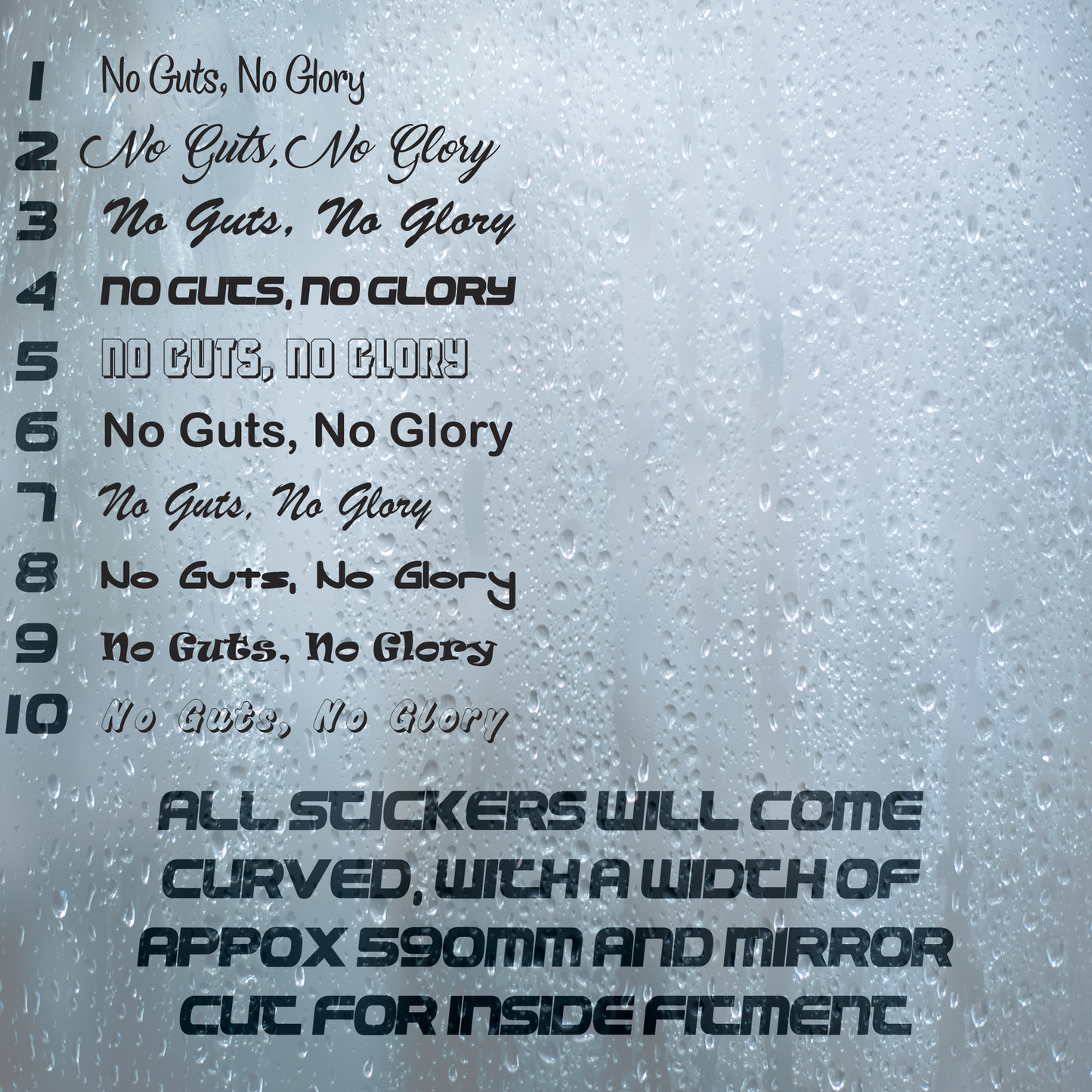 No Guts No Glory | Curved Truck Windscreen Sticker Scania Volvo Daf