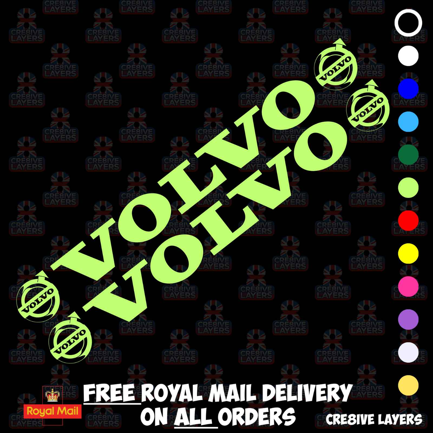 Volvo Side Window Stickers - Pair of Decals for Truck Cab