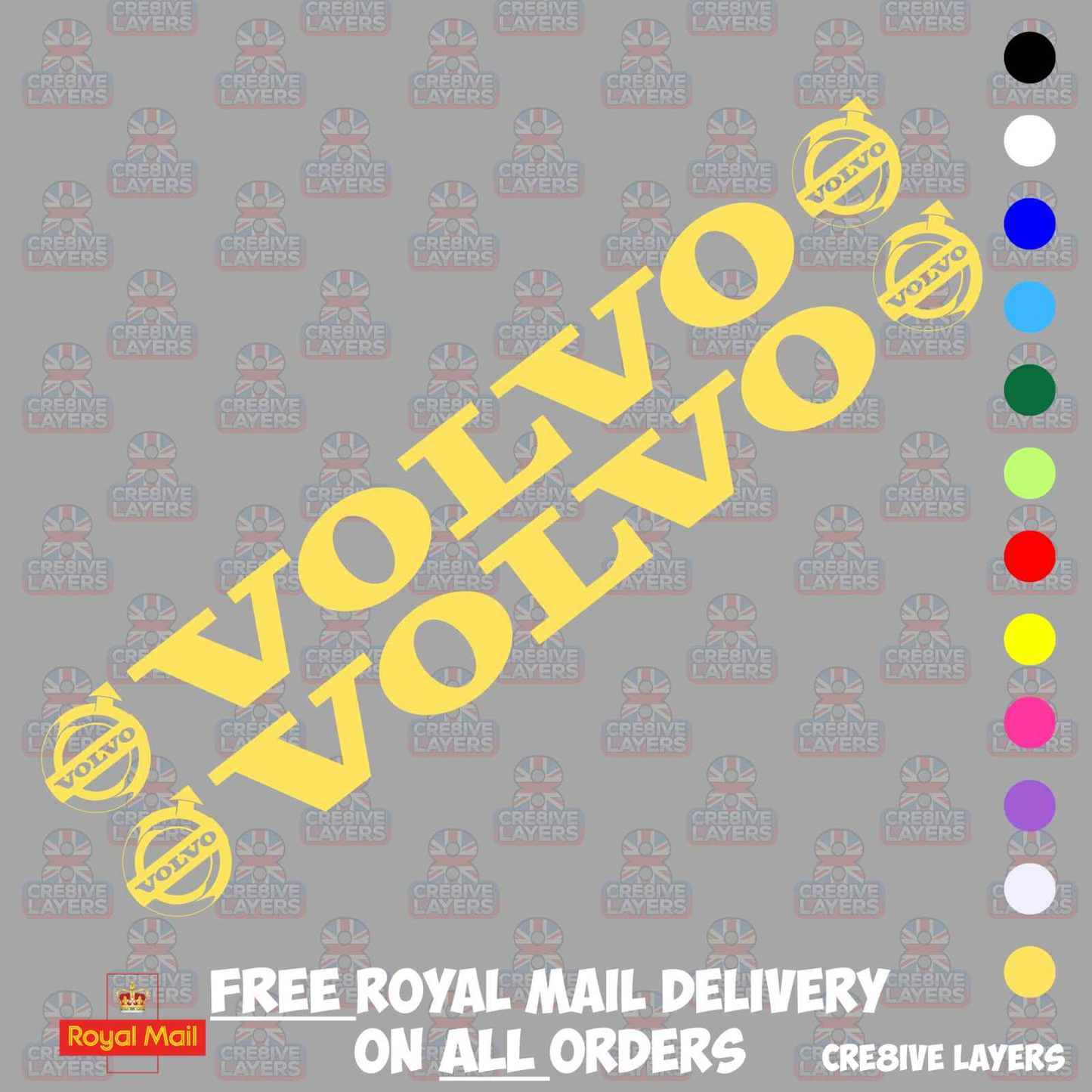 Volvo Side Window Stickers - Pair of Decals for Truck Cab