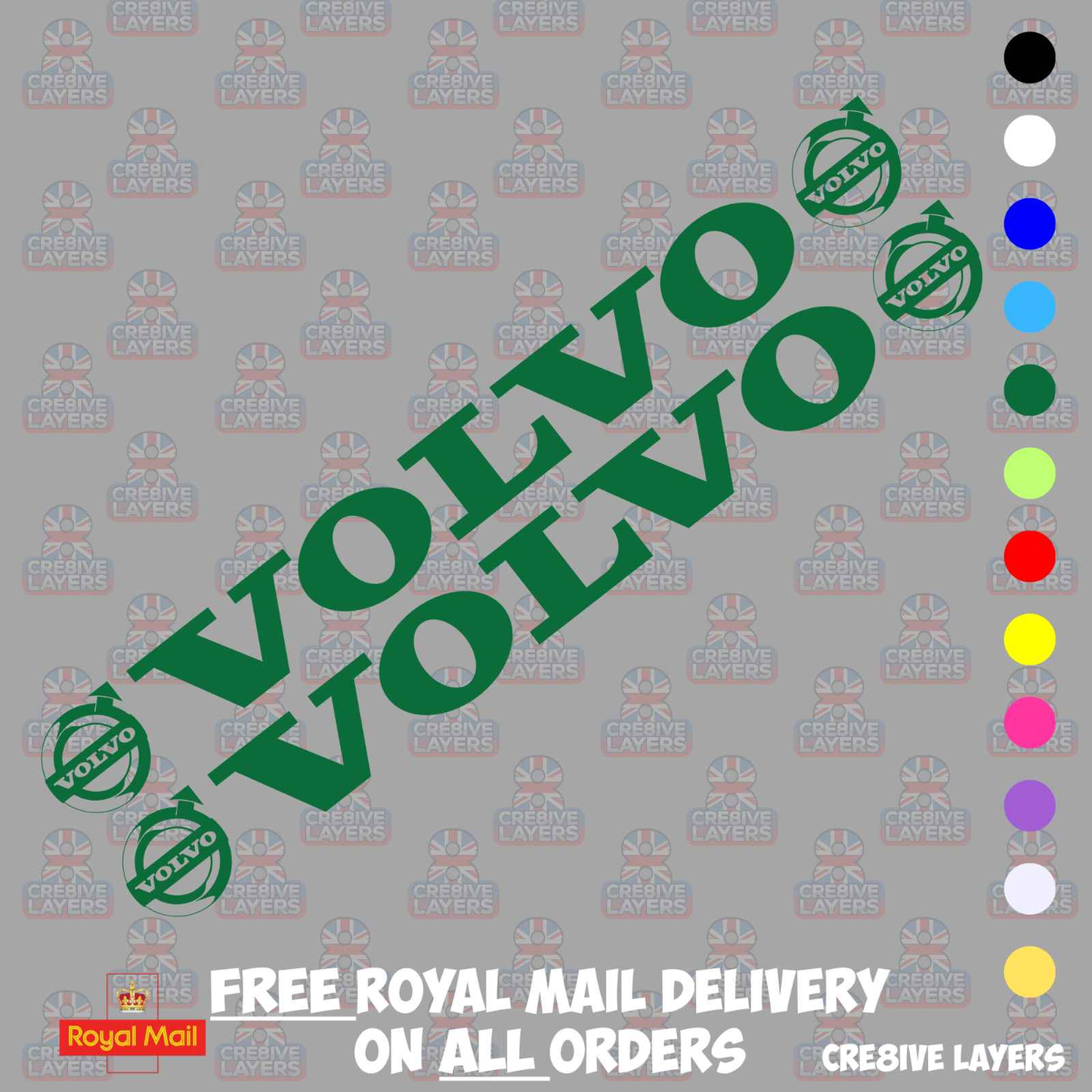 Volvo Side Window Stickers - Pair of Decals for Truck Cab