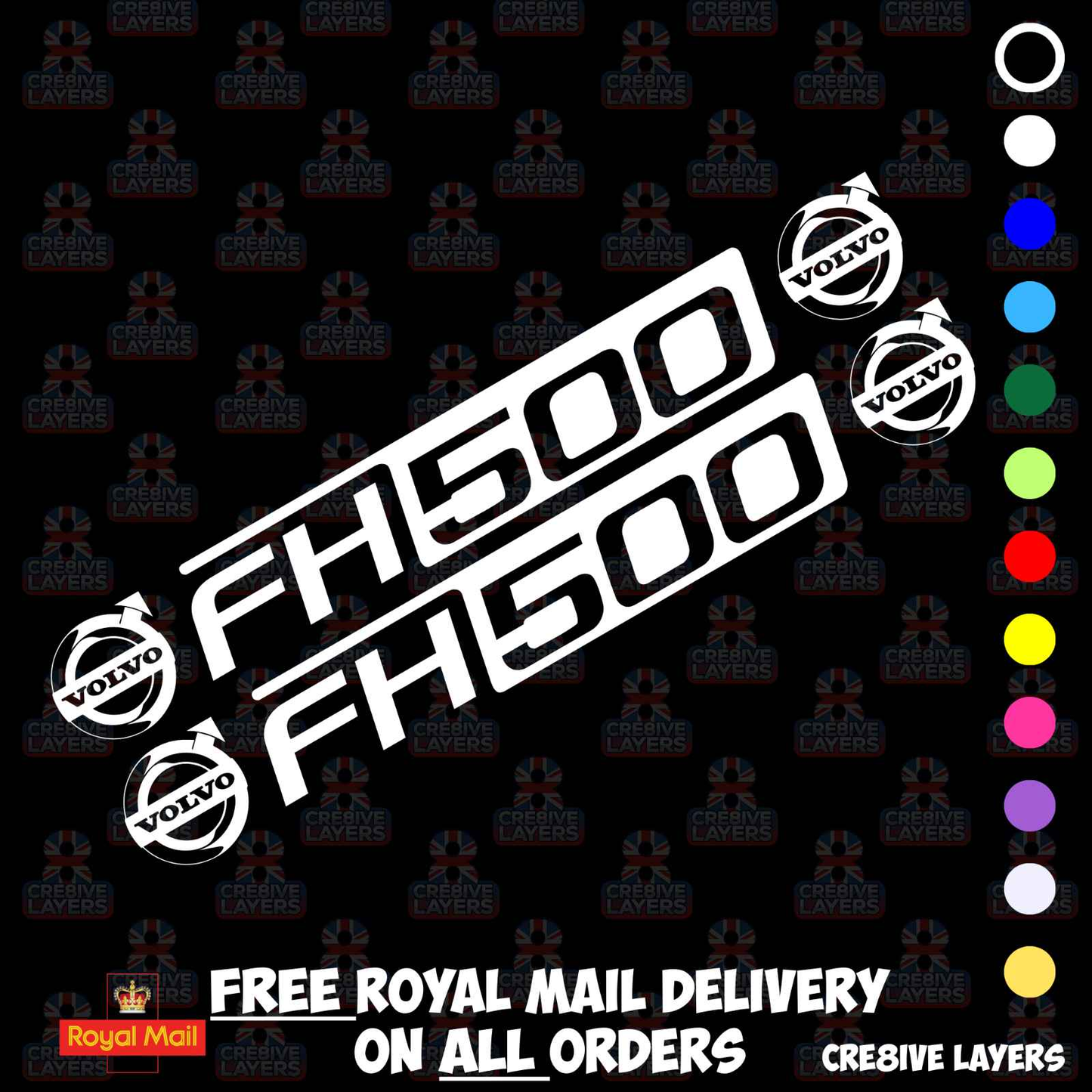 Volvo FH500 Side Window Sticker Decal