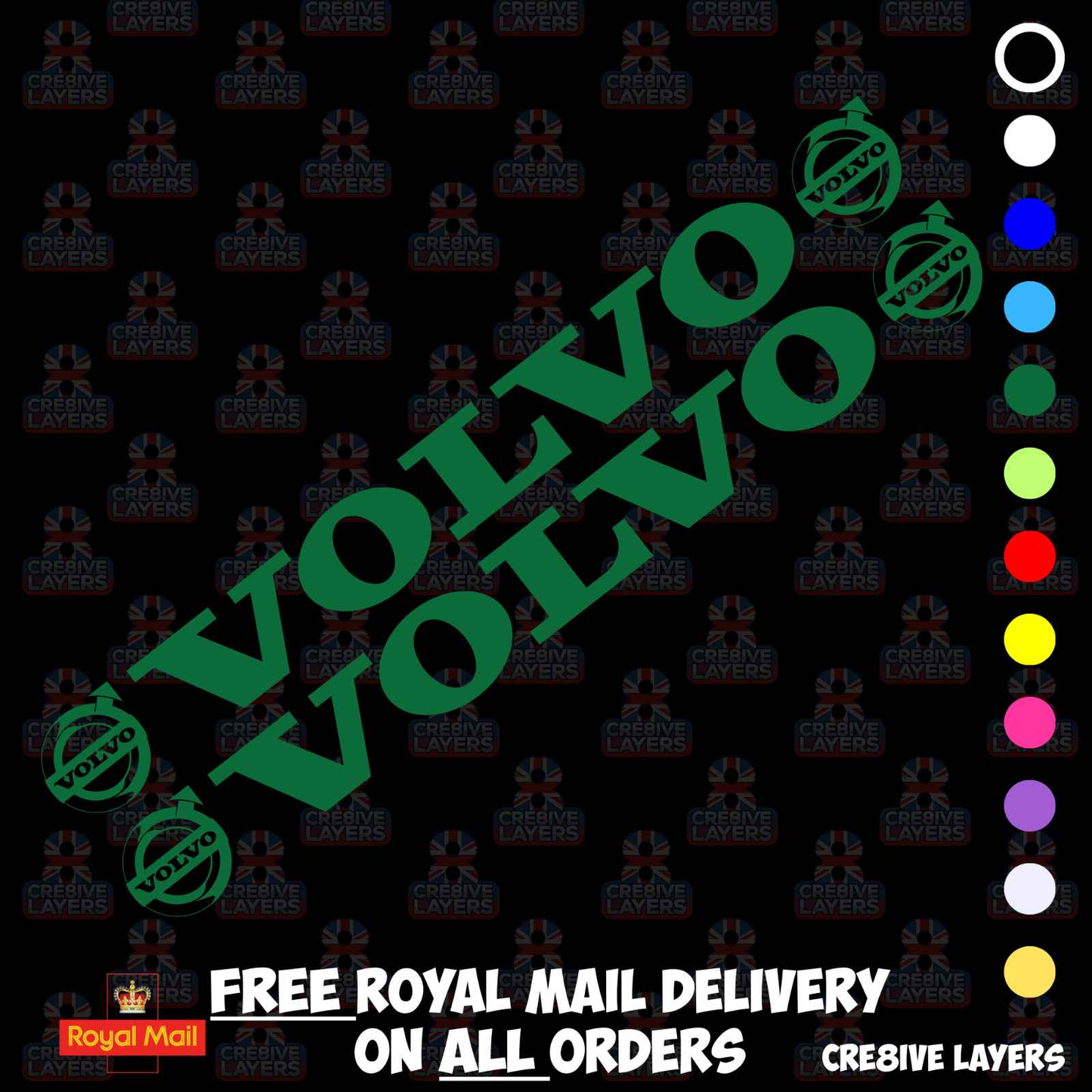 Volvo Side Window Stickers - Pair of Decals for Truck Cab