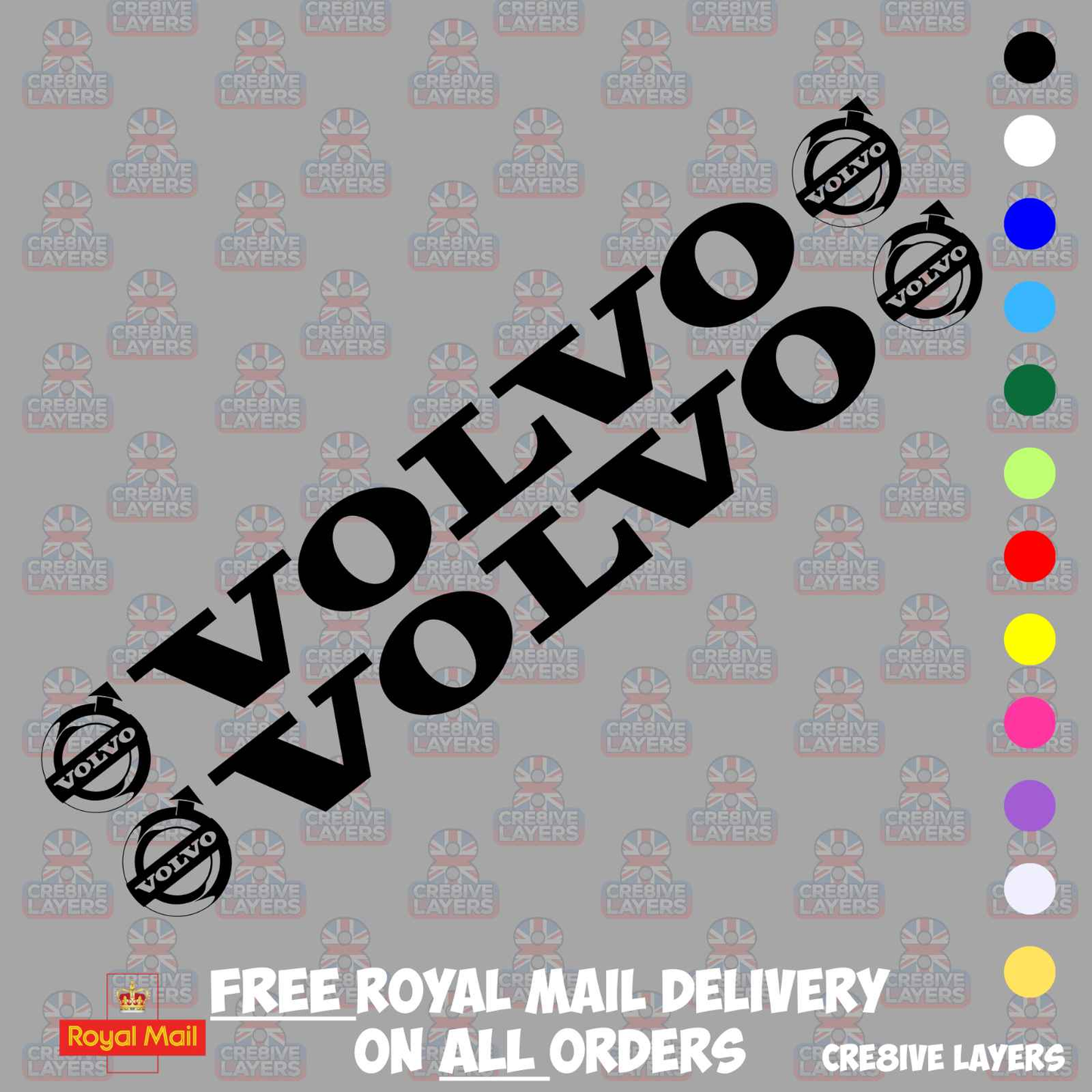 Volvo Side Window Stickers - Pair of Decals for Truck Cab