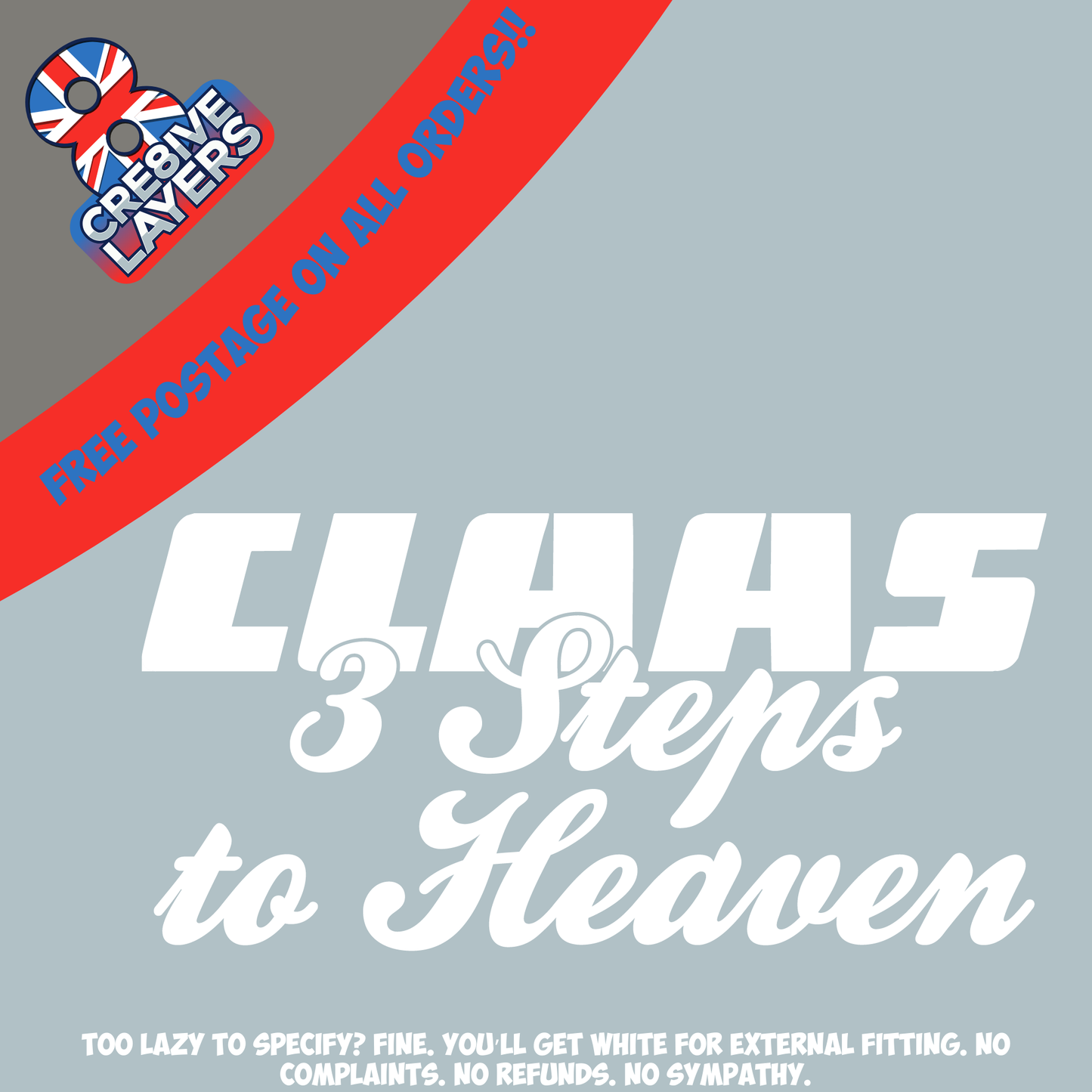 3 Steps to Heaven - Tractor Window Sticker - JCB FENDT MASSEY NEW HOLLAND CLAAS JOHN DEERE