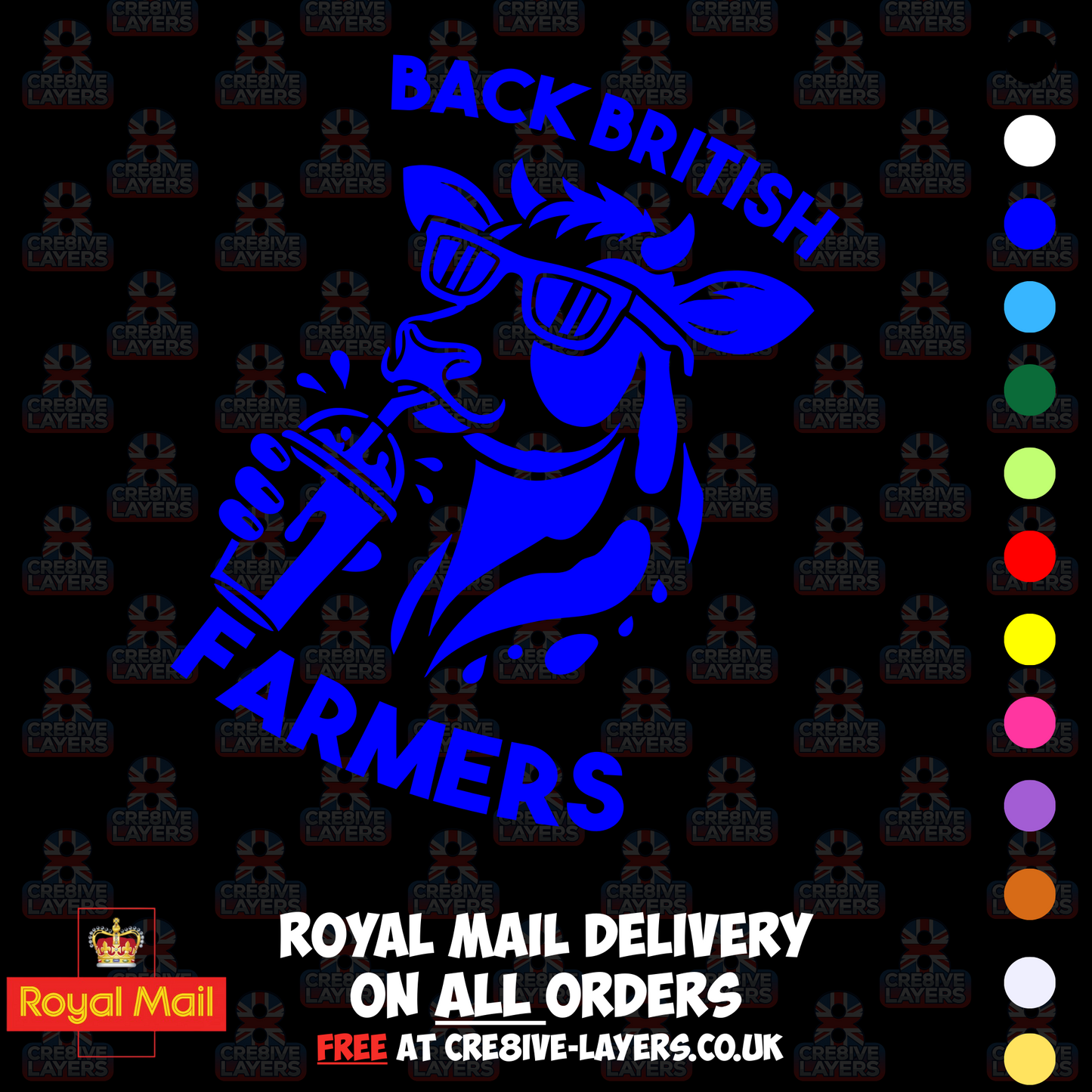 Back British Farmers Milkshake Cow Vinyl Sticker (195mm x 130mm)