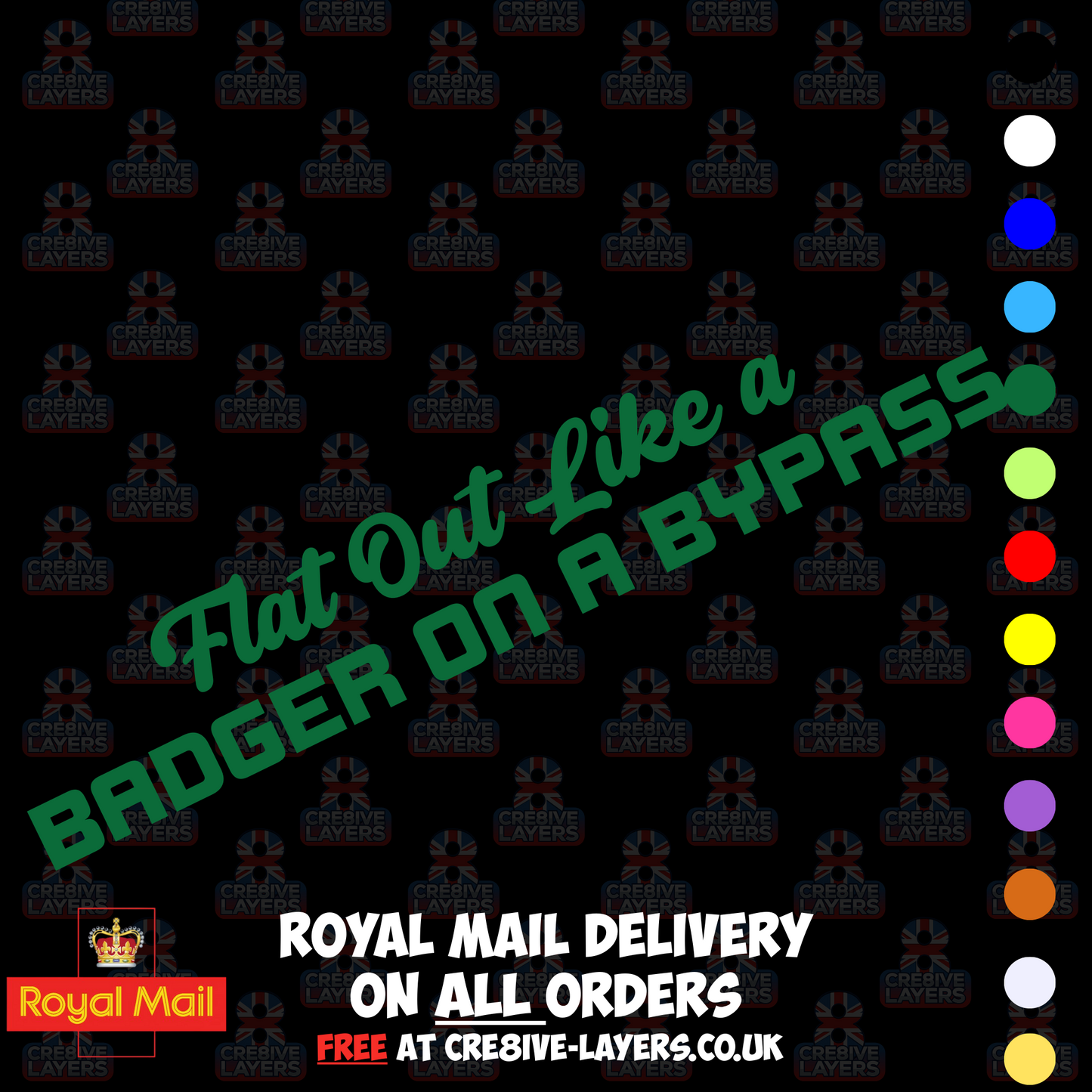 Flat Out Like a Badger on a Bypass Vinyl Sticker Decal