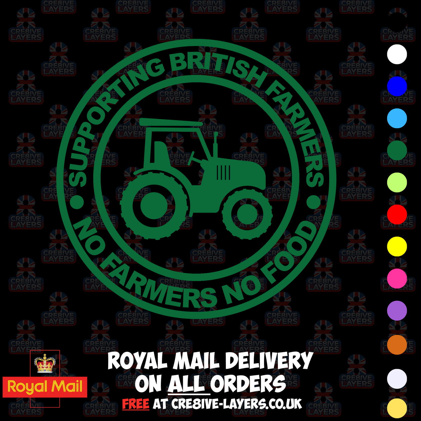 Supporting British Farmers – No Farmers No Food Vinyl Sticker (140mm)