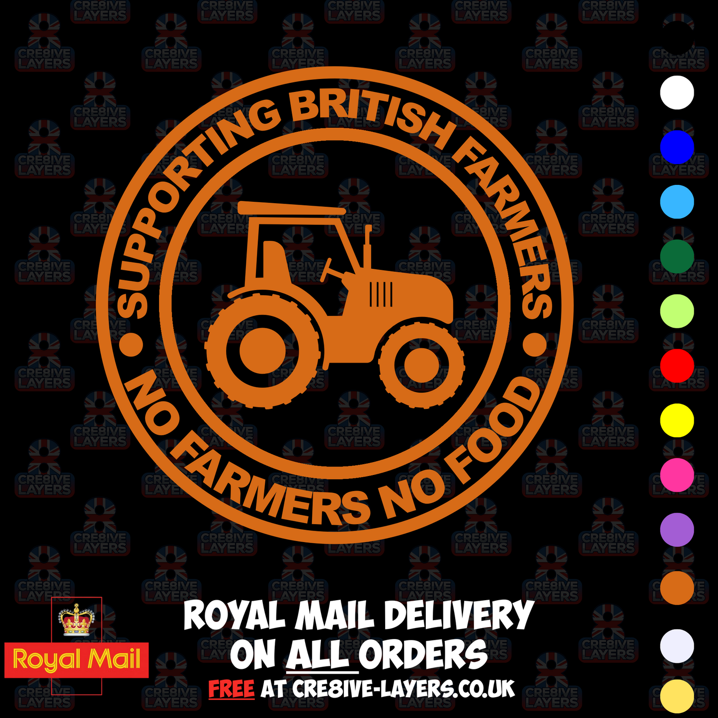 Supporting British Farmers – No Farmers No Food Vinyl Sticker (140mm)