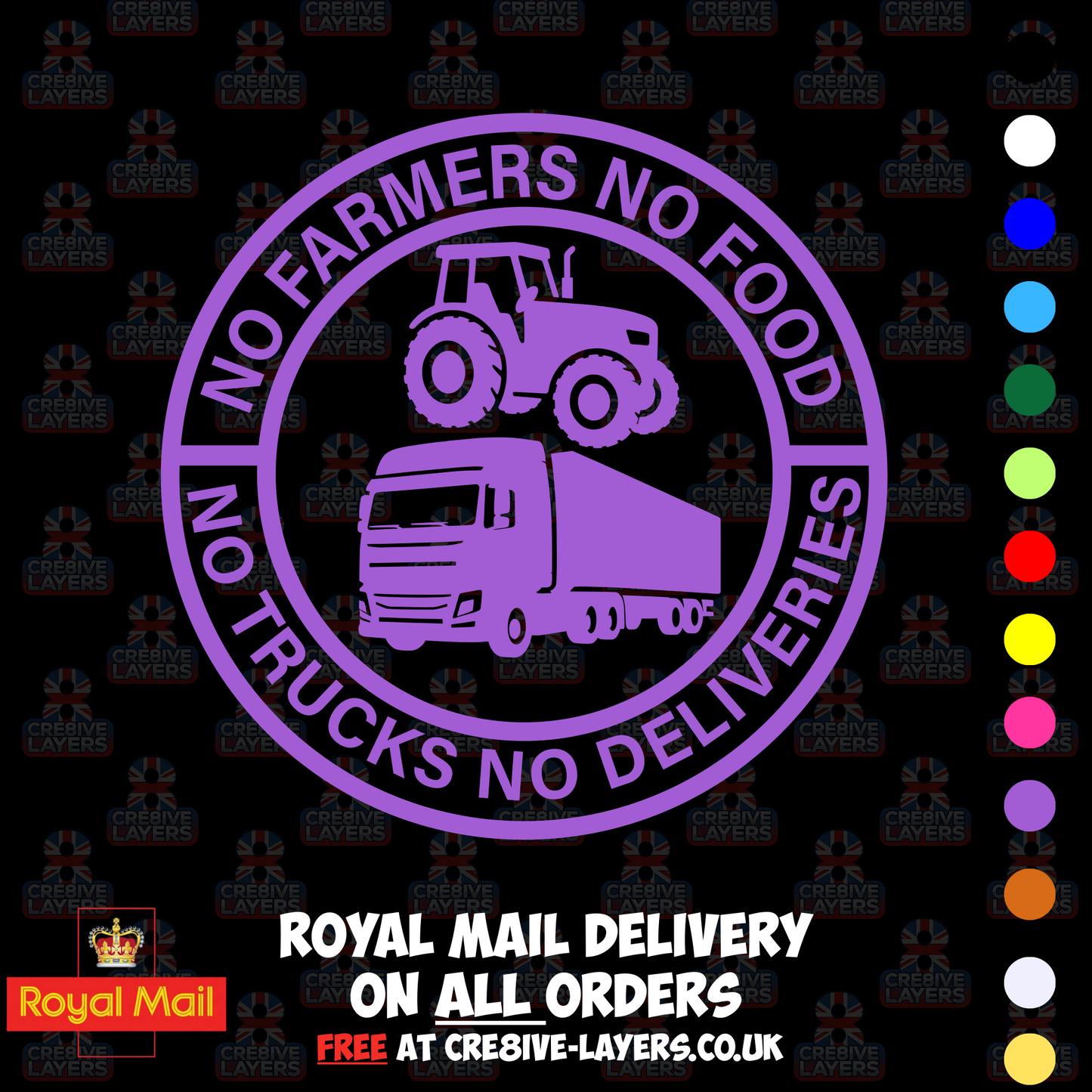 No Farmers No Food No Trucks No Deliveries Vinyl Sticker – 140mm Decal