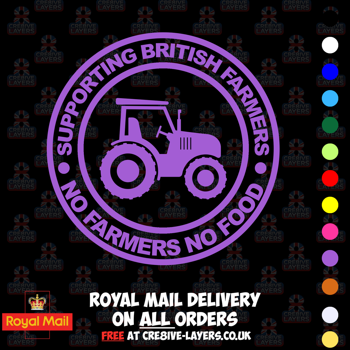 Supporting British Farmers – No Farmers No Food Vinyl Sticker (140mm)