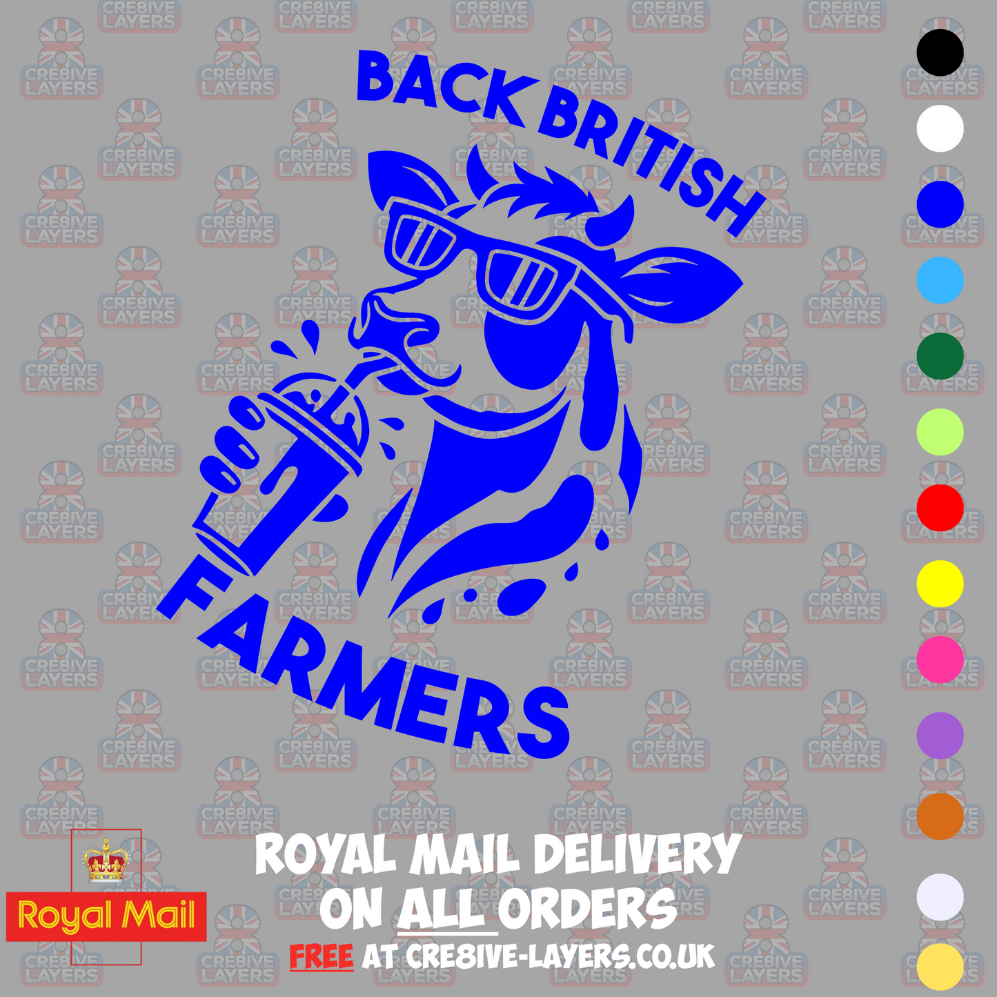 Back British Farmers Milkshake Cow Vinyl Sticker (195mm x 130mm)