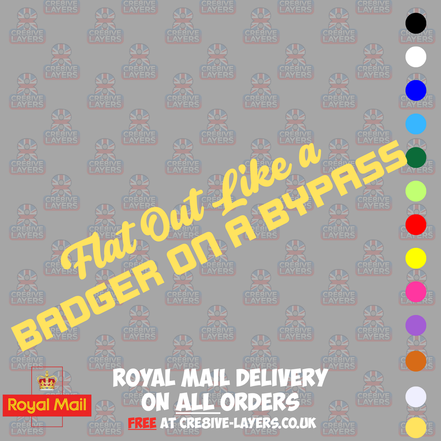 Flat Out Like a Badger on a Bypass Vinyl Sticker Decal