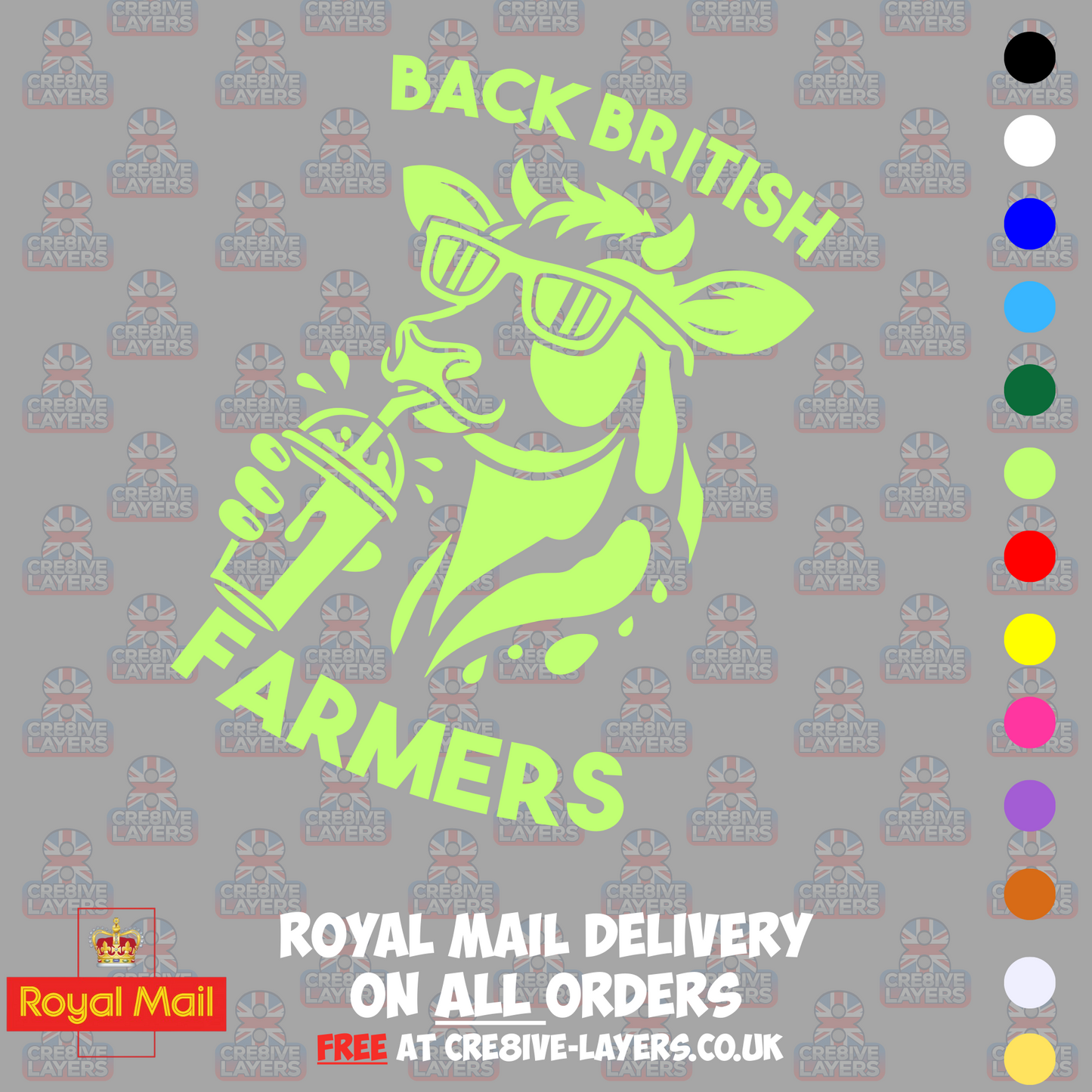 Back British Farmers Milkshake Cow Vinyl Sticker (195mm x 130mm)