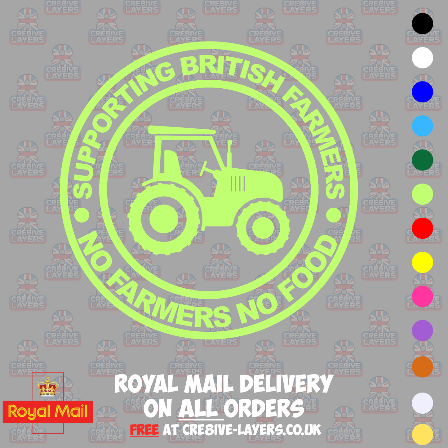 Supporting British Farmers – No Farmers No Food Vinyl Sticker (140mm)