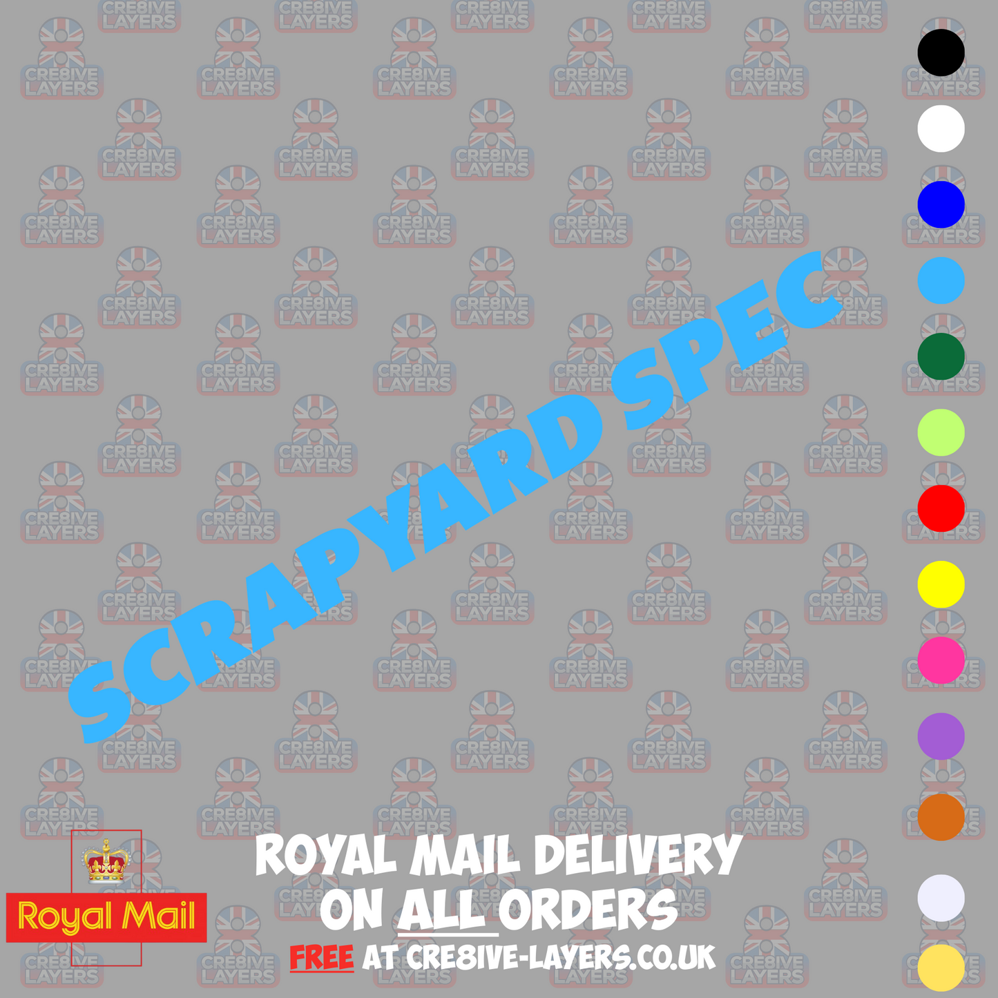 SCRAPYARD SPEC Vinyl Sticker – Funny Car Decal for Vans, Beaters & Budget Builds