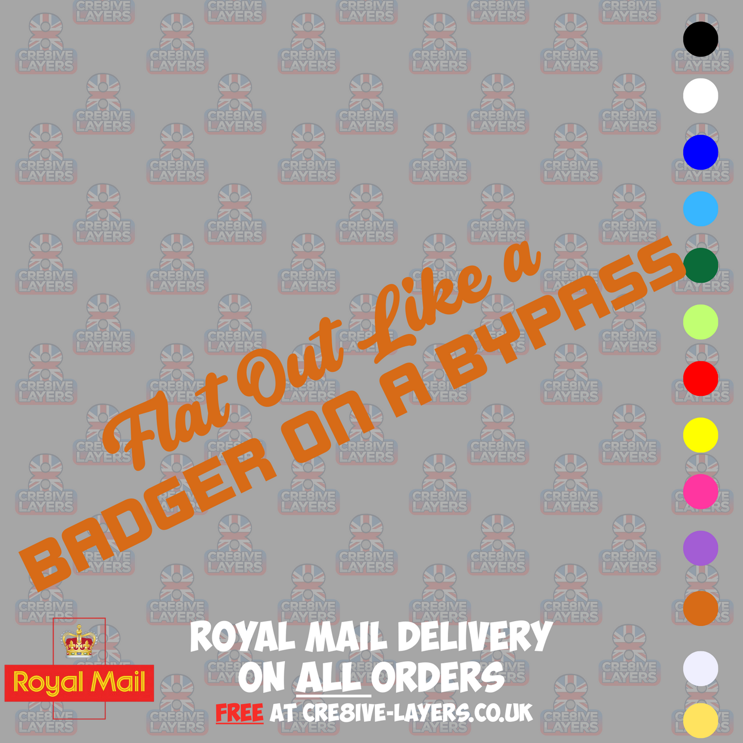Flat Out Like a Badger on a Bypass Vinyl Sticker Decal