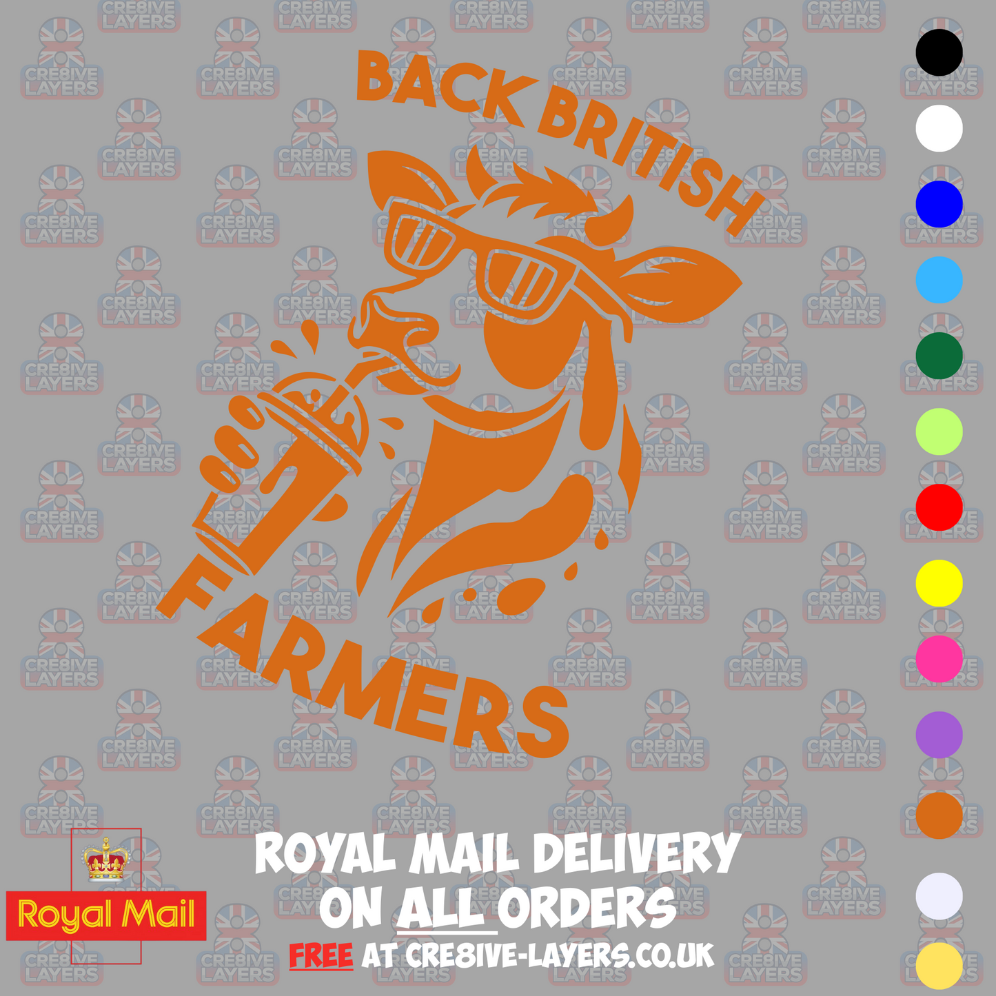 Back British Farmers Milkshake Cow Vinyl Sticker (195mm x 130mm)