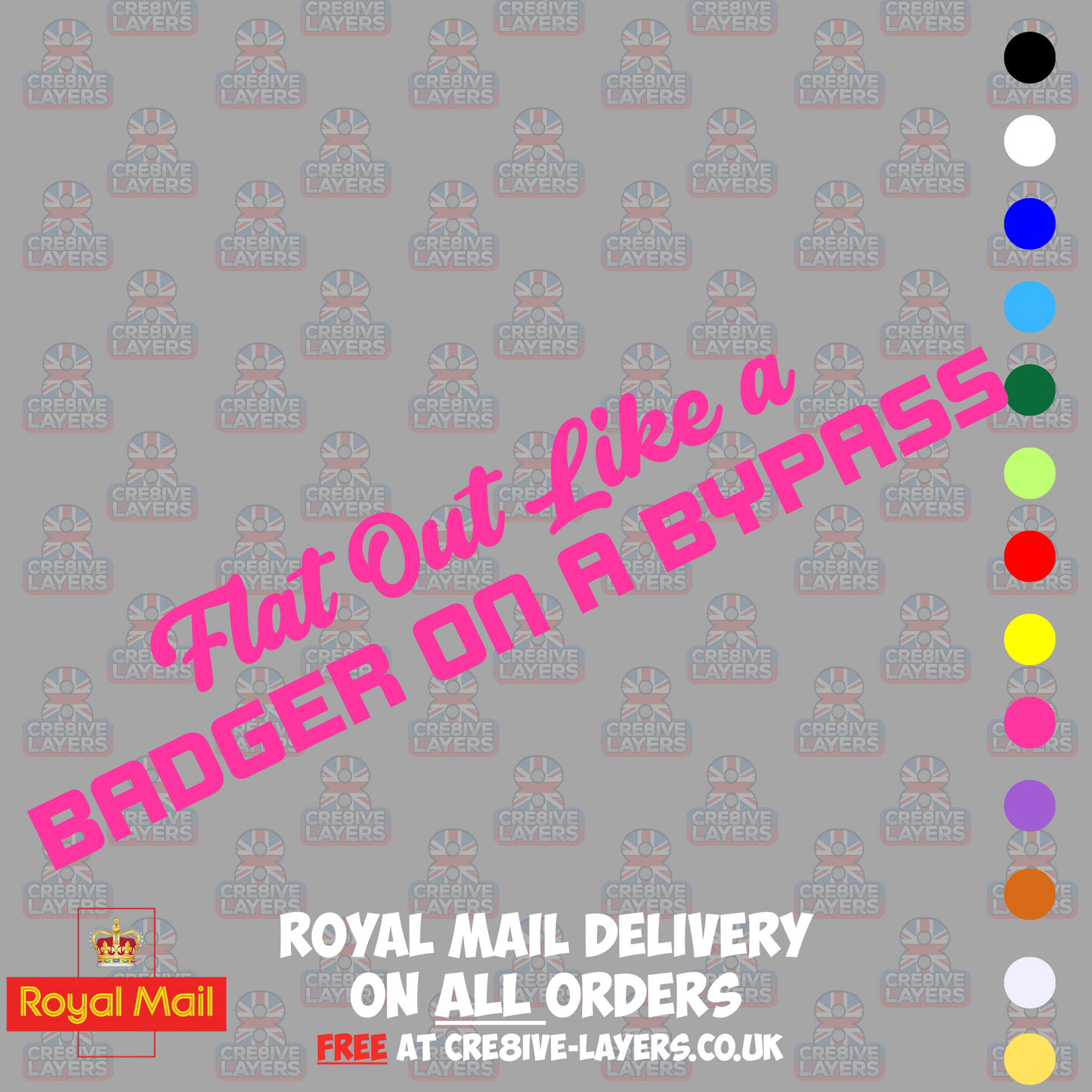 Flat Out Like a Badger on a Bypass Vinyl Sticker Decal