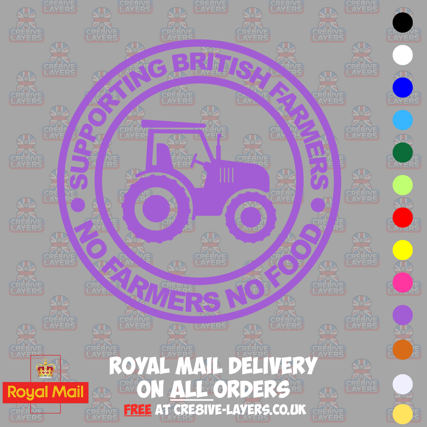 Supporting British Farmers – No Farmers No Food Vinyl Sticker (140mm)