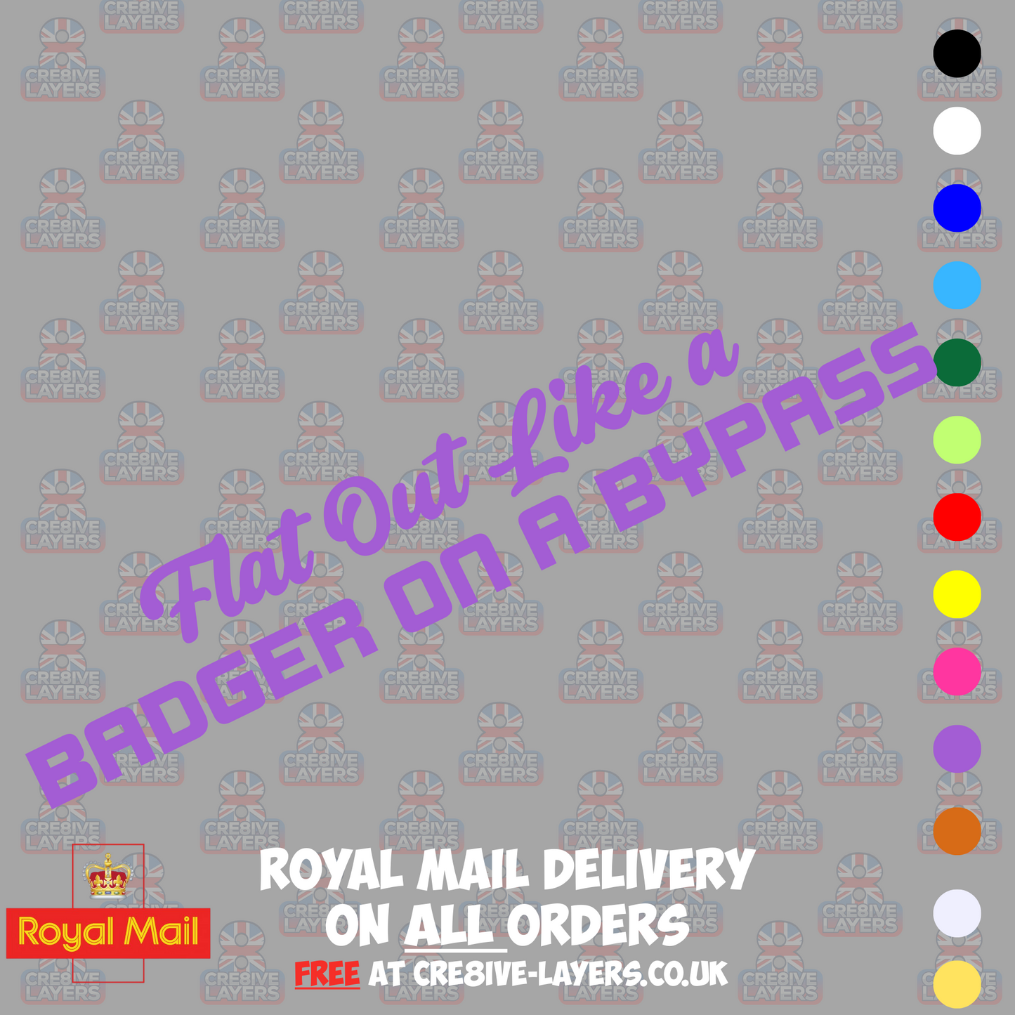 Flat Out Like a Badger on a Bypass Vinyl Sticker Decal