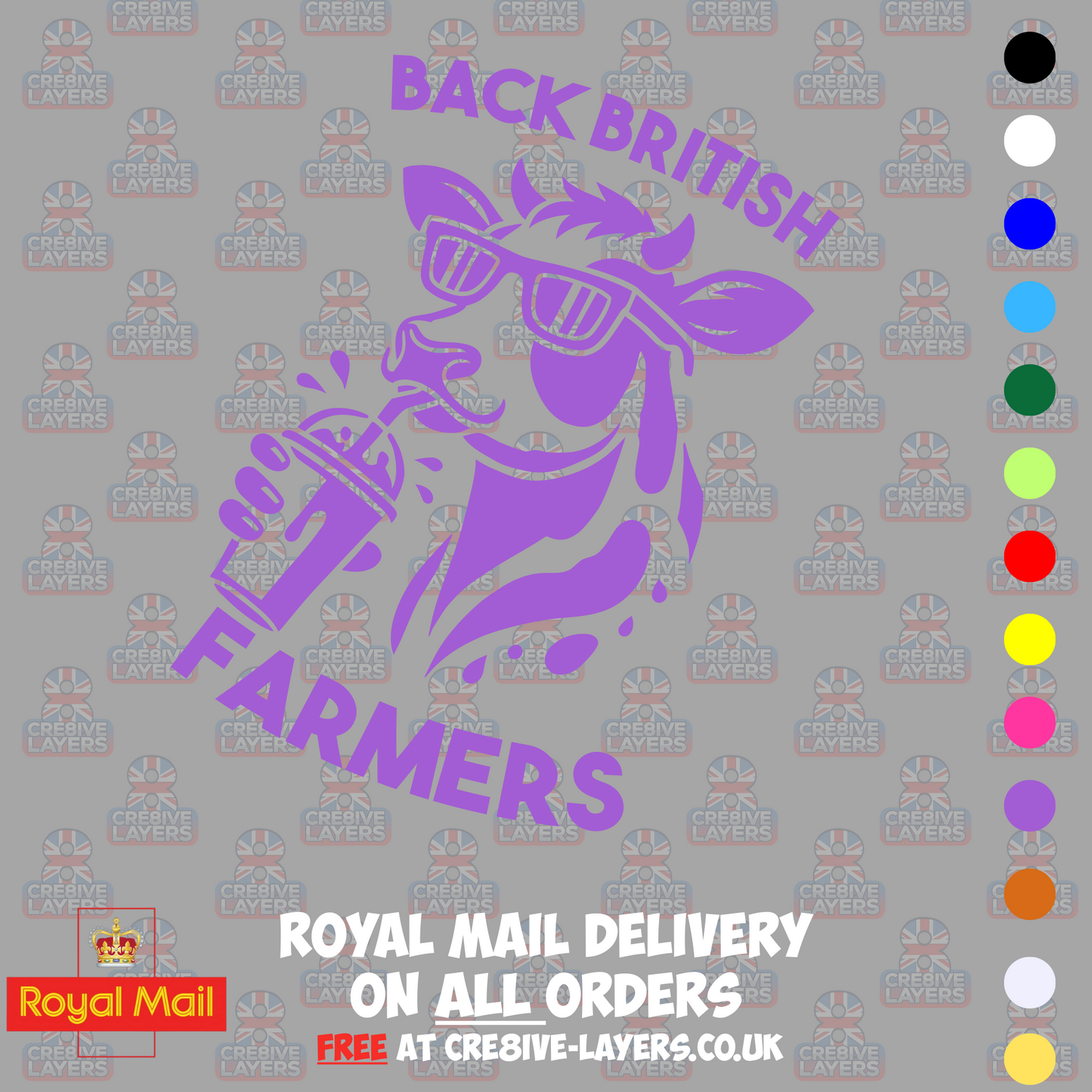Back British Farmers Milkshake Cow Vinyl Sticker (195mm x 130mm)