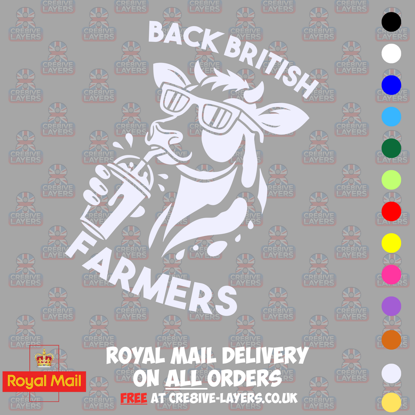 Back British Farmers Milkshake Cow Vinyl Sticker (195mm x 130mm)