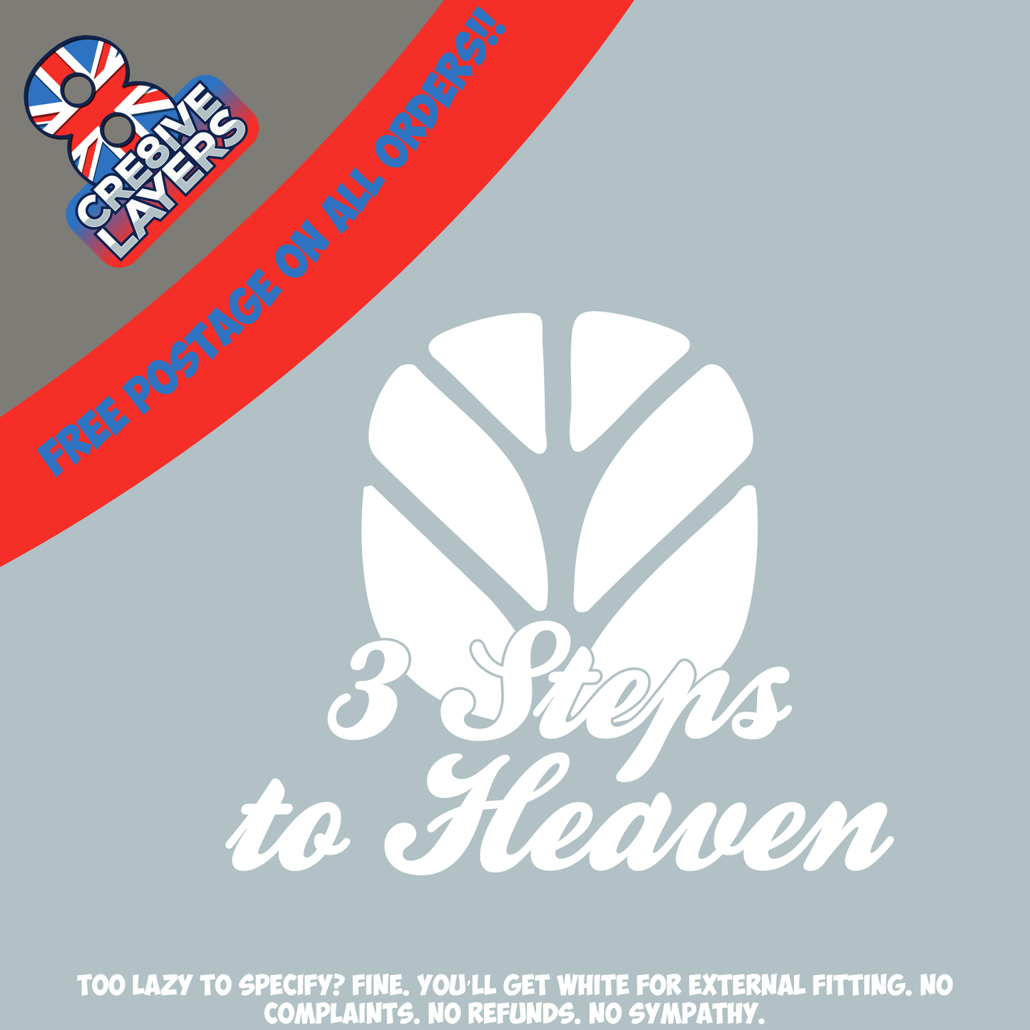 3 Steps to Heaven - Tractor Window Sticker - JCB FENDT MASSEY NEW HOLLAND CLAAS JOHN DEERE