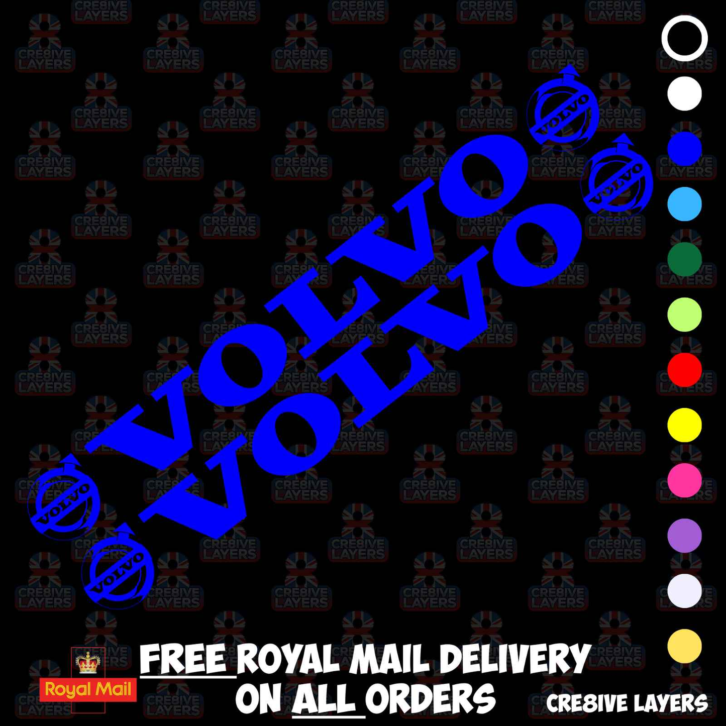 Volvo Side Window Stickers - Pair of Decals for Truck Cab