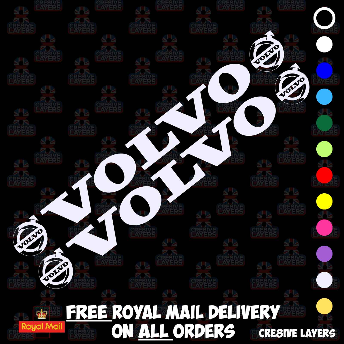 Volvo Side Window Stickers - Pair of Decals for Truck Cab