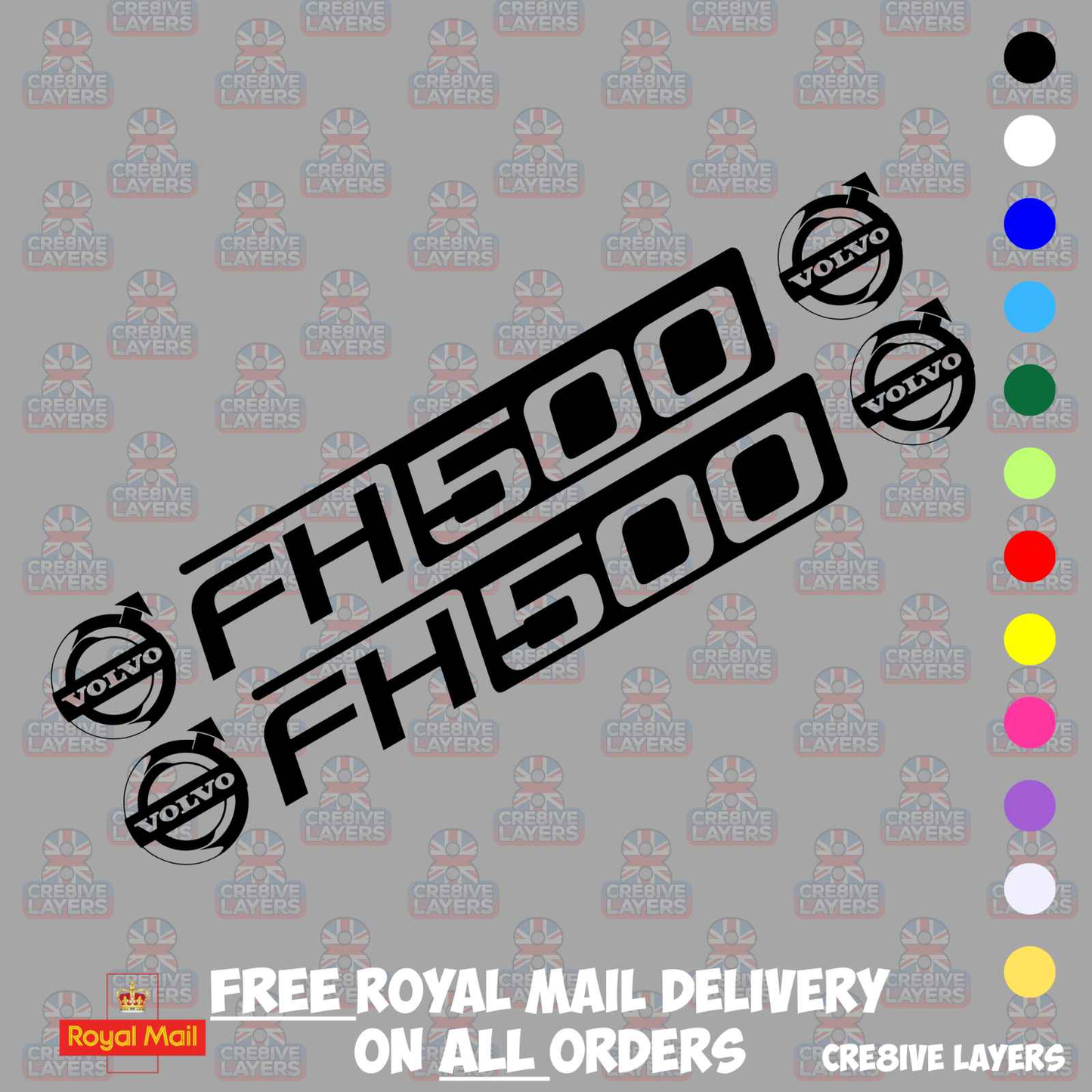 Volvo FH500 Side Window Sticker Decal