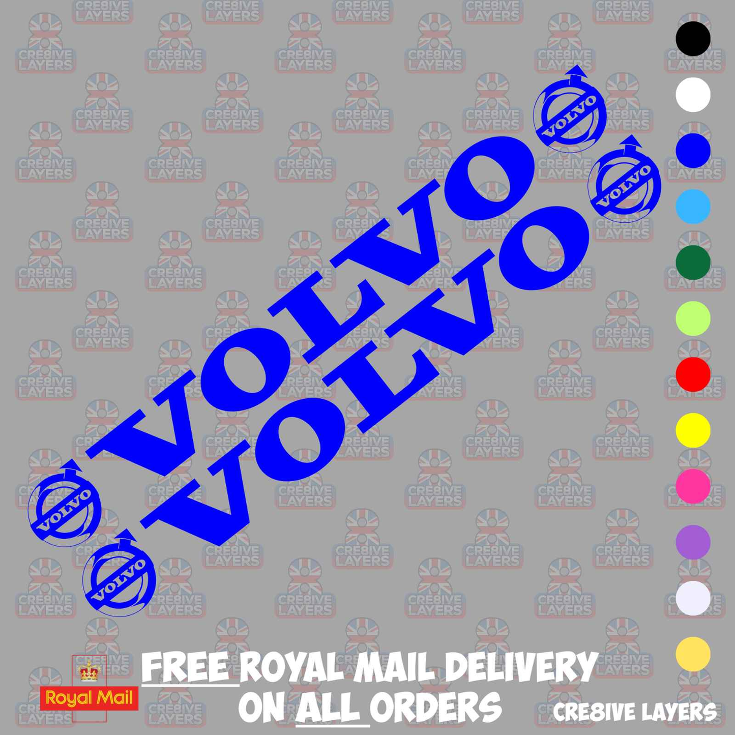 Volvo Side Window Stickers - Pair of Decals for Truck Cab