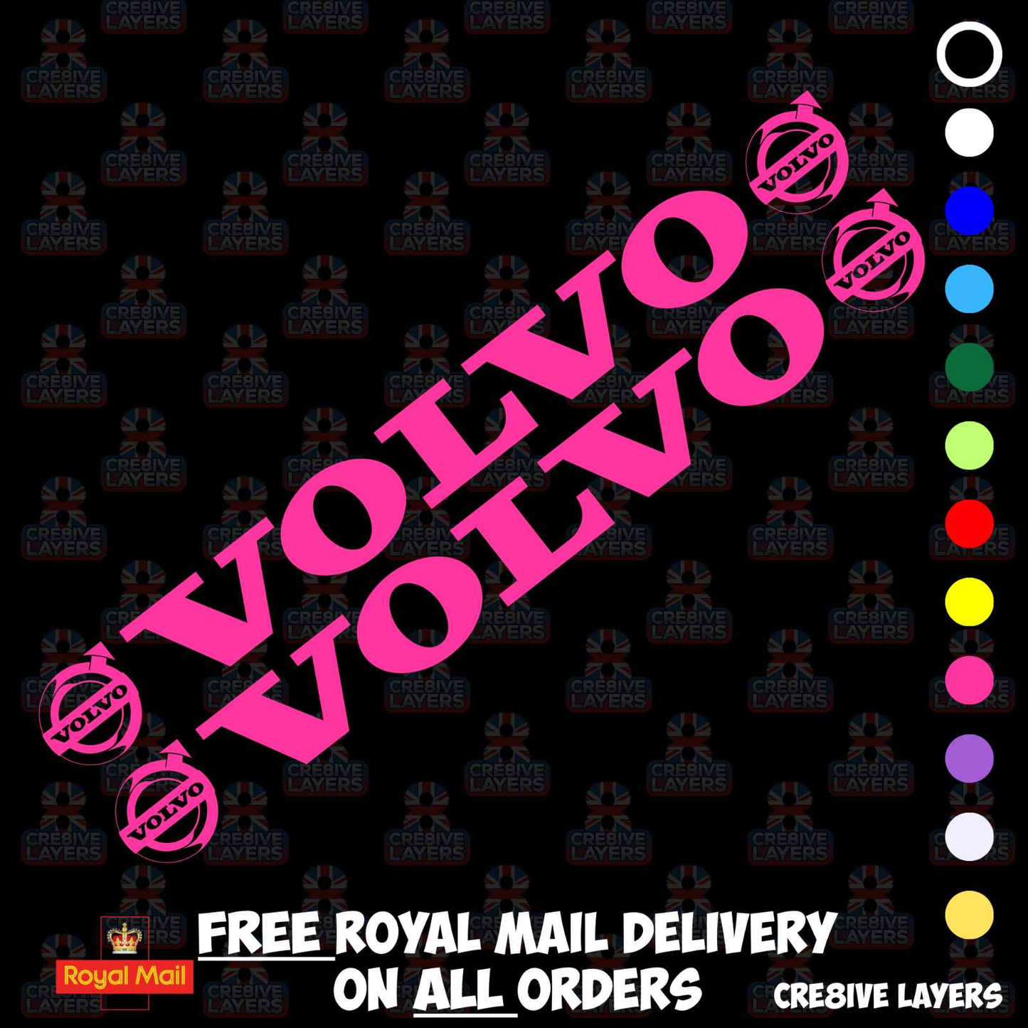 Volvo Side Window Stickers - Pair of Decals for Truck Cab