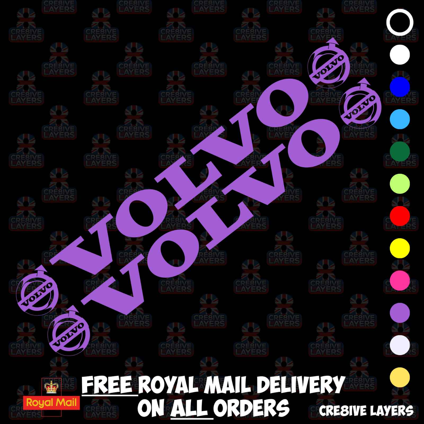 Volvo Side Window Stickers - Pair of Decals for Truck Cab