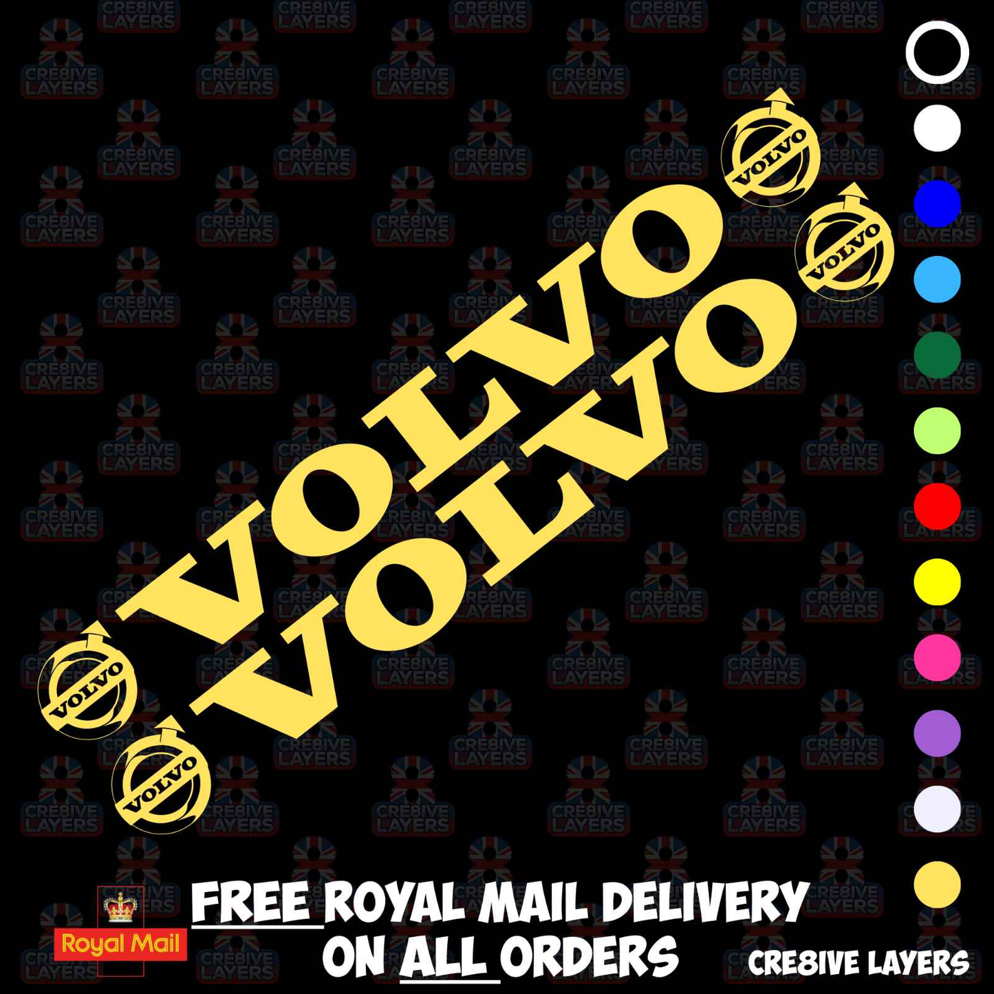 Volvo Side Window Stickers - Pair of Decals for Truck Cab