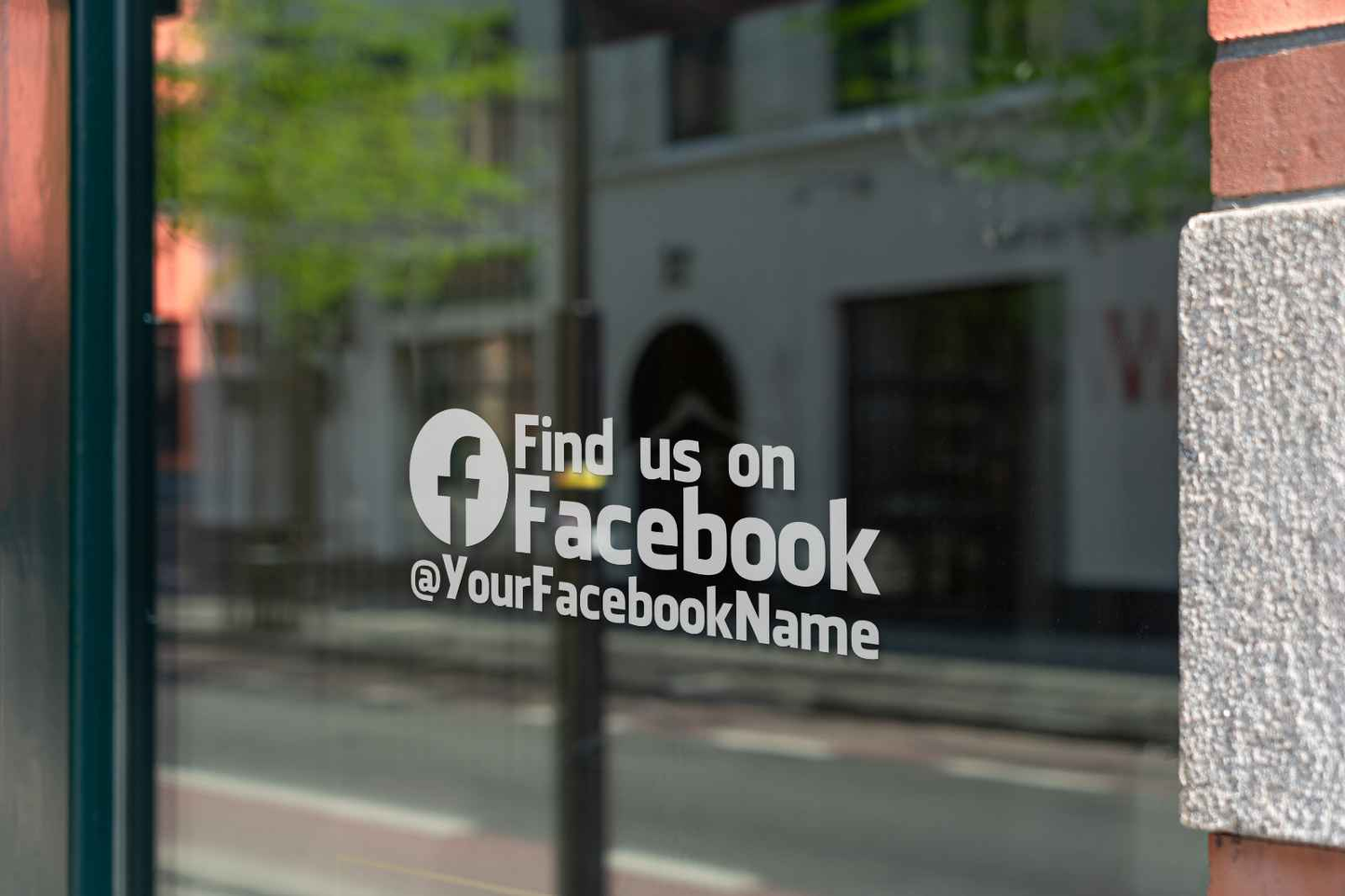 Find Us on Facebook Vinyl Decal - Social Media Sticker for Car Windows and Shops
