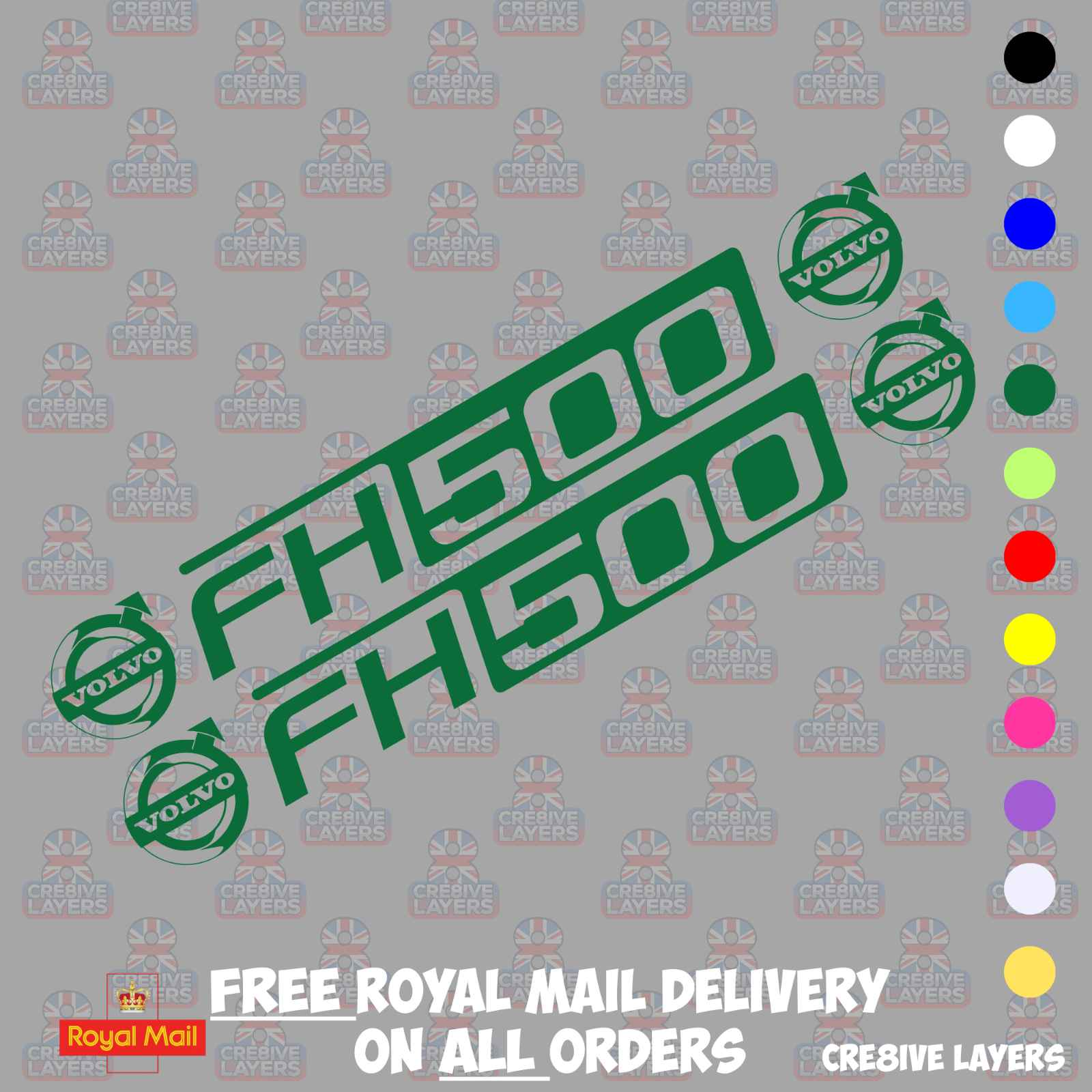 Volvo FH500 Side Window Sticker Decal