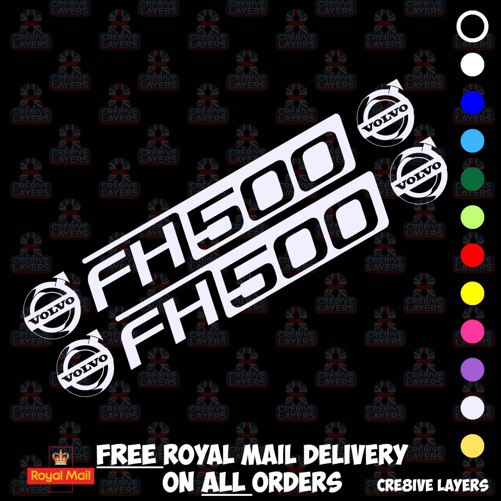 Volvo FH500 Side Window Sticker Decal