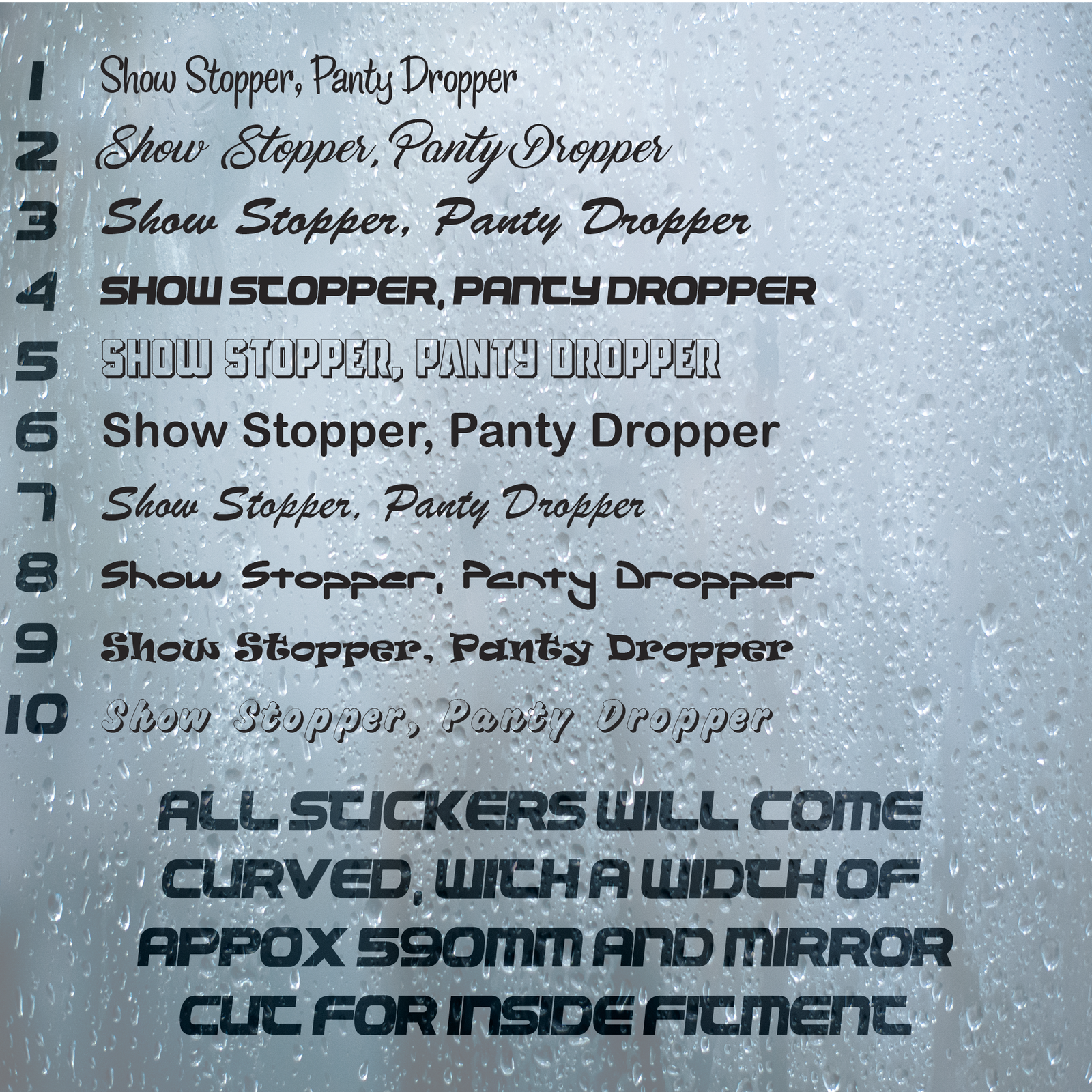 Show Stopper Panty Dropper | Curved Truck Windscreen Sticker Scania Volvo Daf