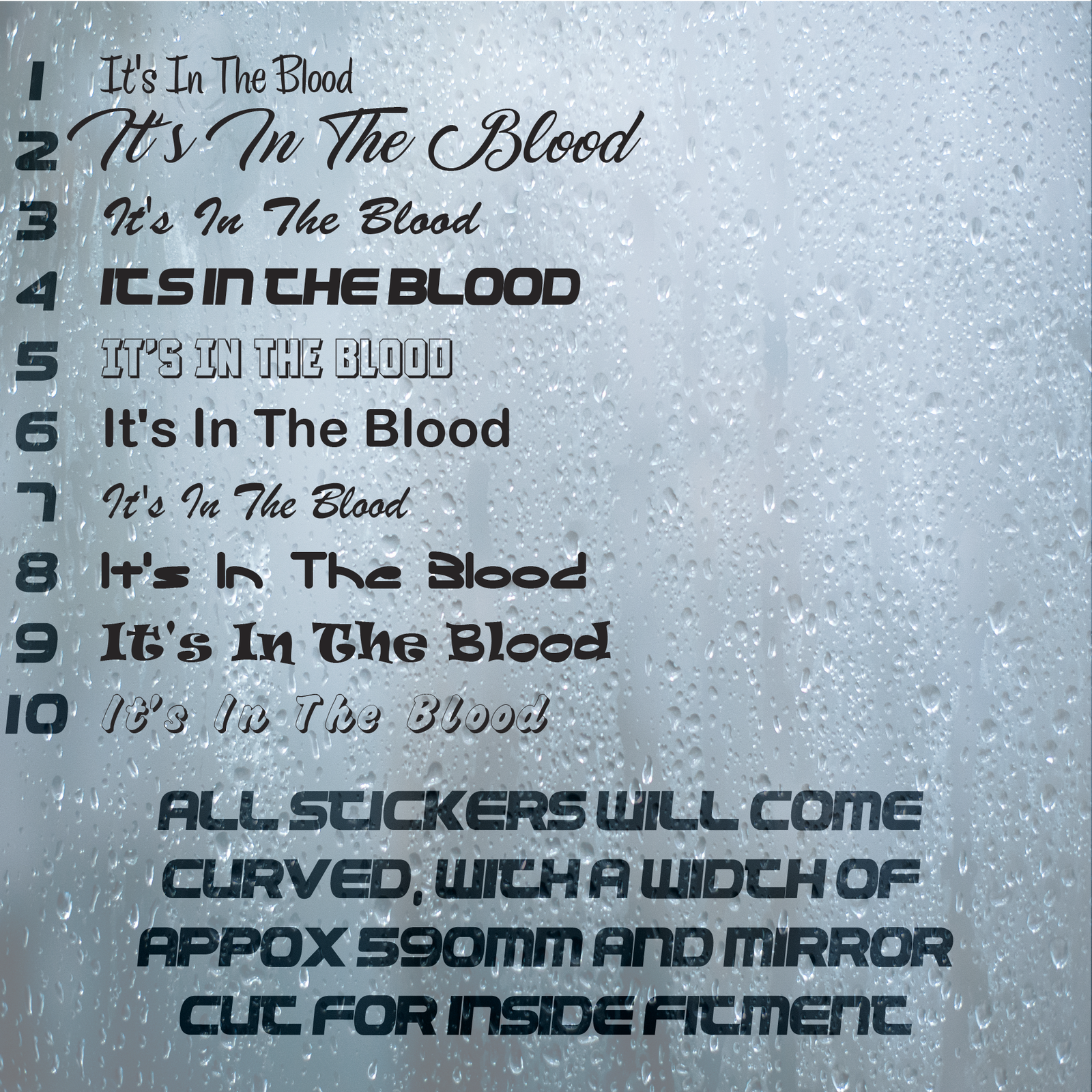 It's In The Blood |Curved Truck Windscreen Sticker Scania Volvo Daf