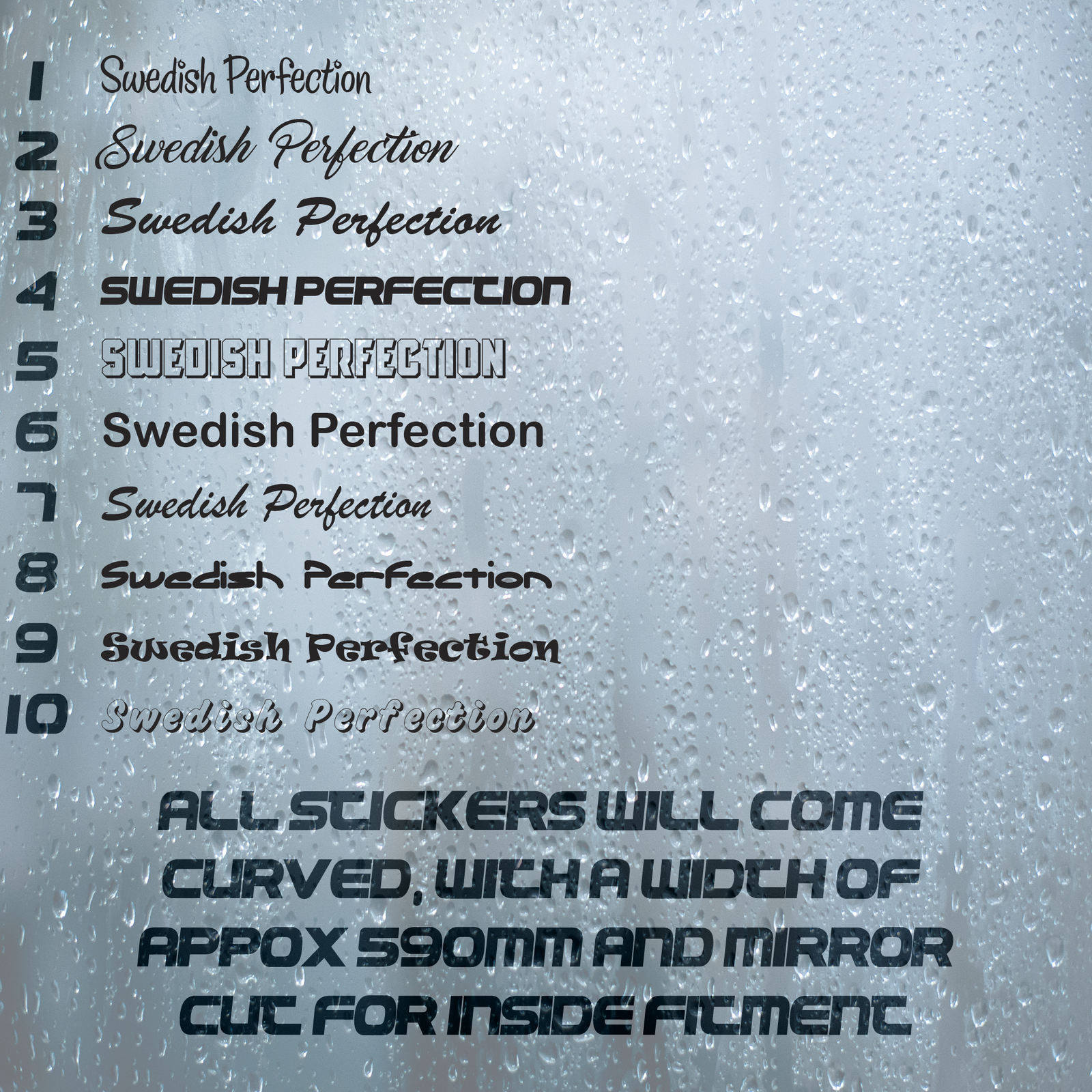Swedish Perfection | Curved Truck Windscreen Sticker Scania Volvo Daf