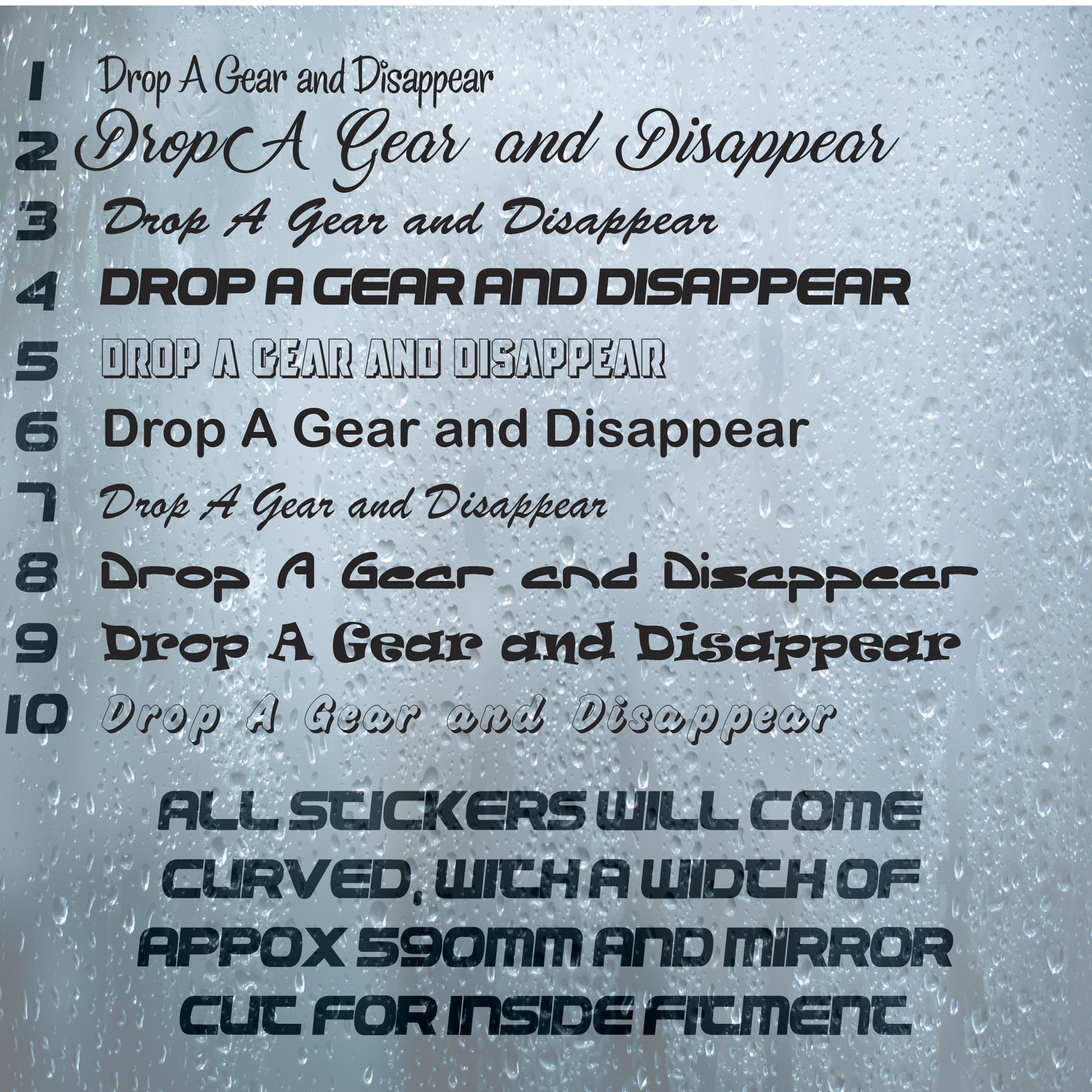 Drop A Gear And Disappear |Curved Truck Windscreen Sticker Scania Volvo Daf