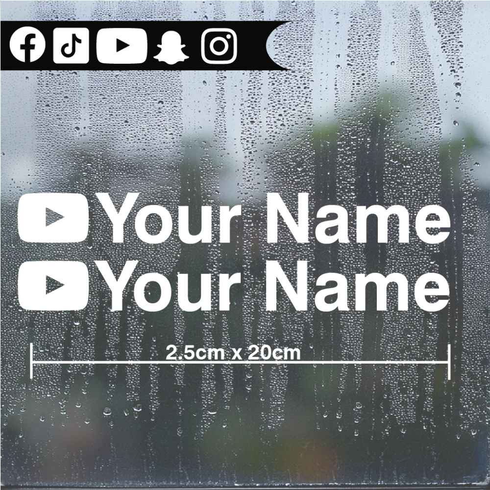 2 x INSTAGRAM TICKTOCK PERSONALISED NAME CAR WINDOW BUMPER STICKER VINYL DECAL