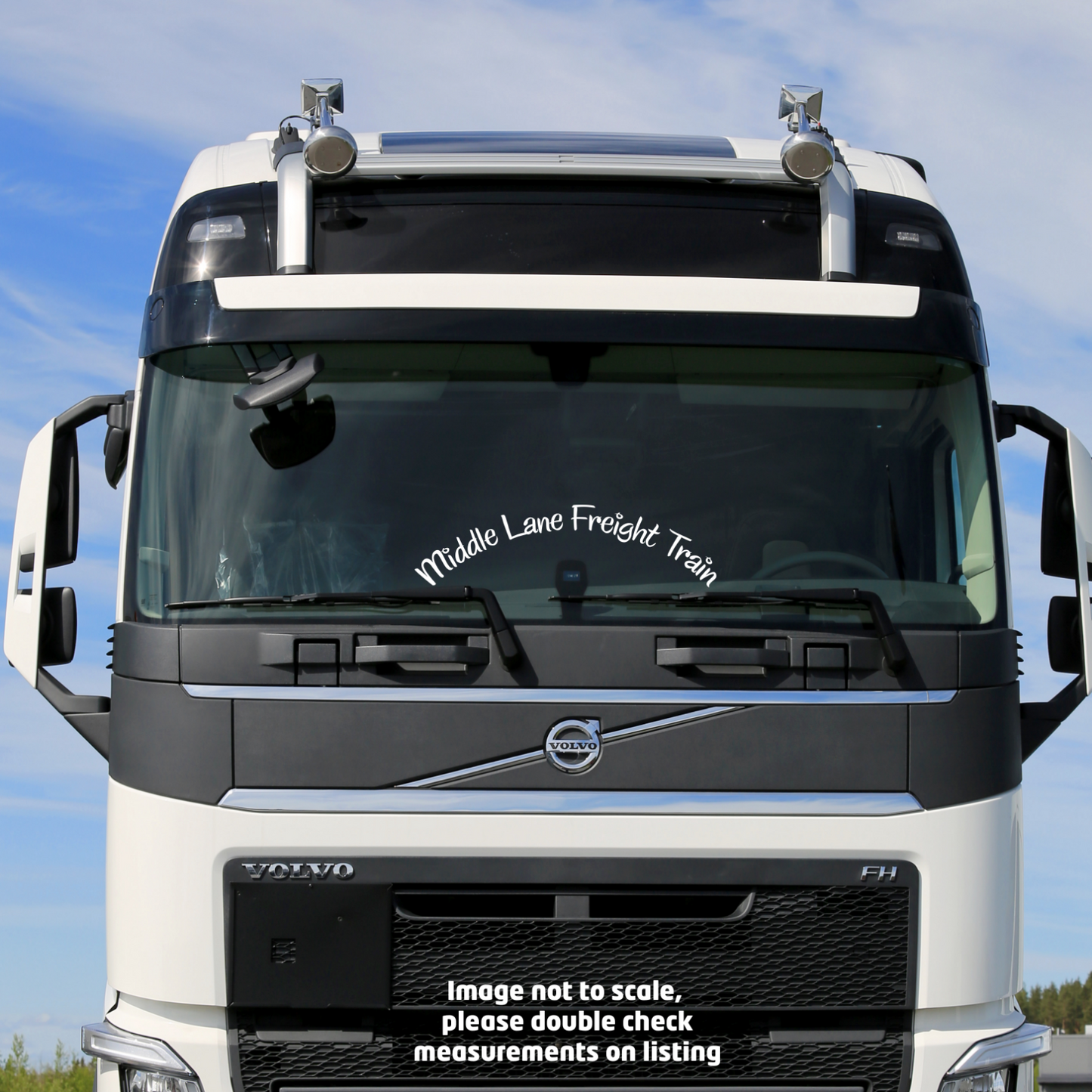 Middle Lane Freight Train | Curved Truck Windscreen Sticker Scania Volvo Daf