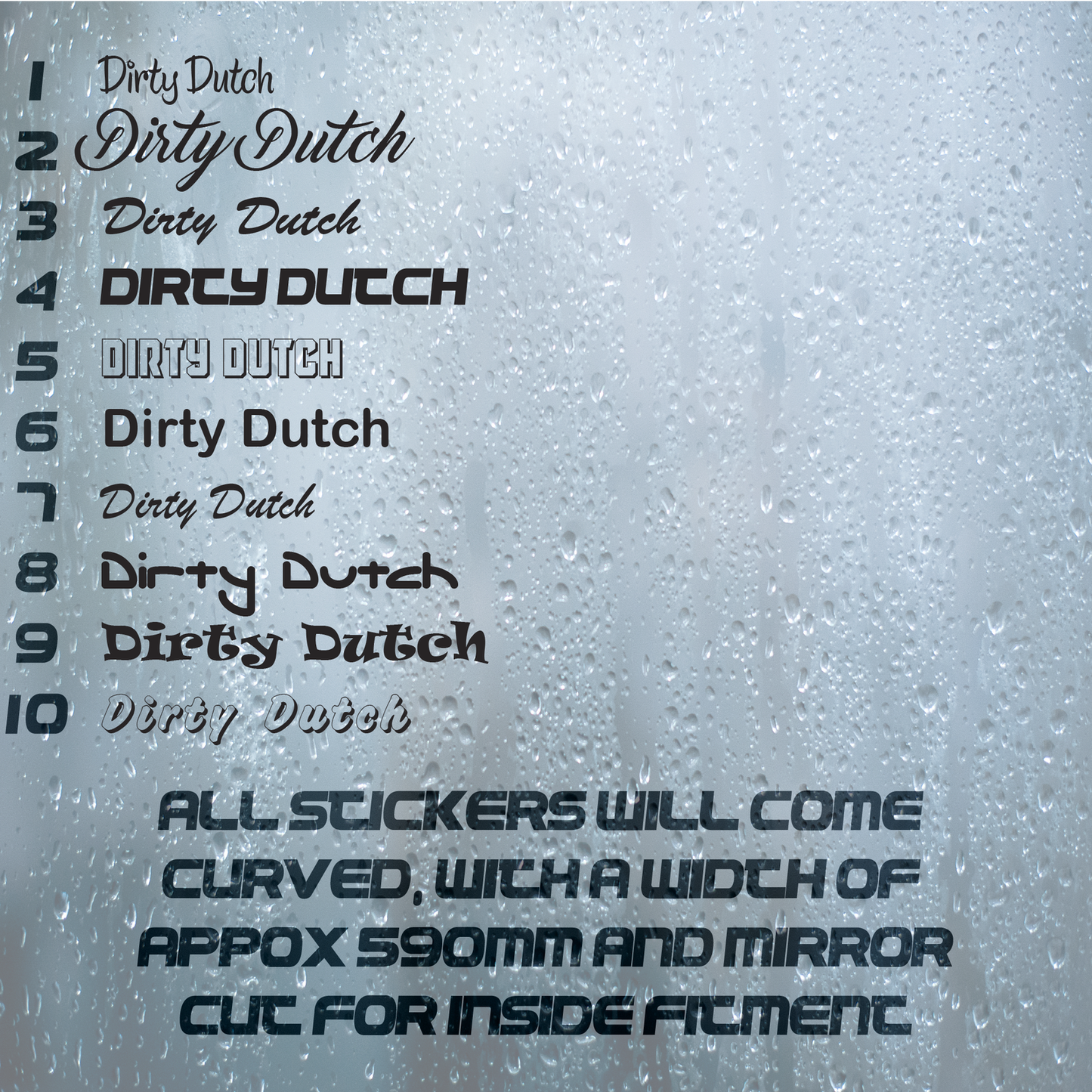 Dirty Dutch | Curved Truck Windscreen Sticker Scania Volvo Daf