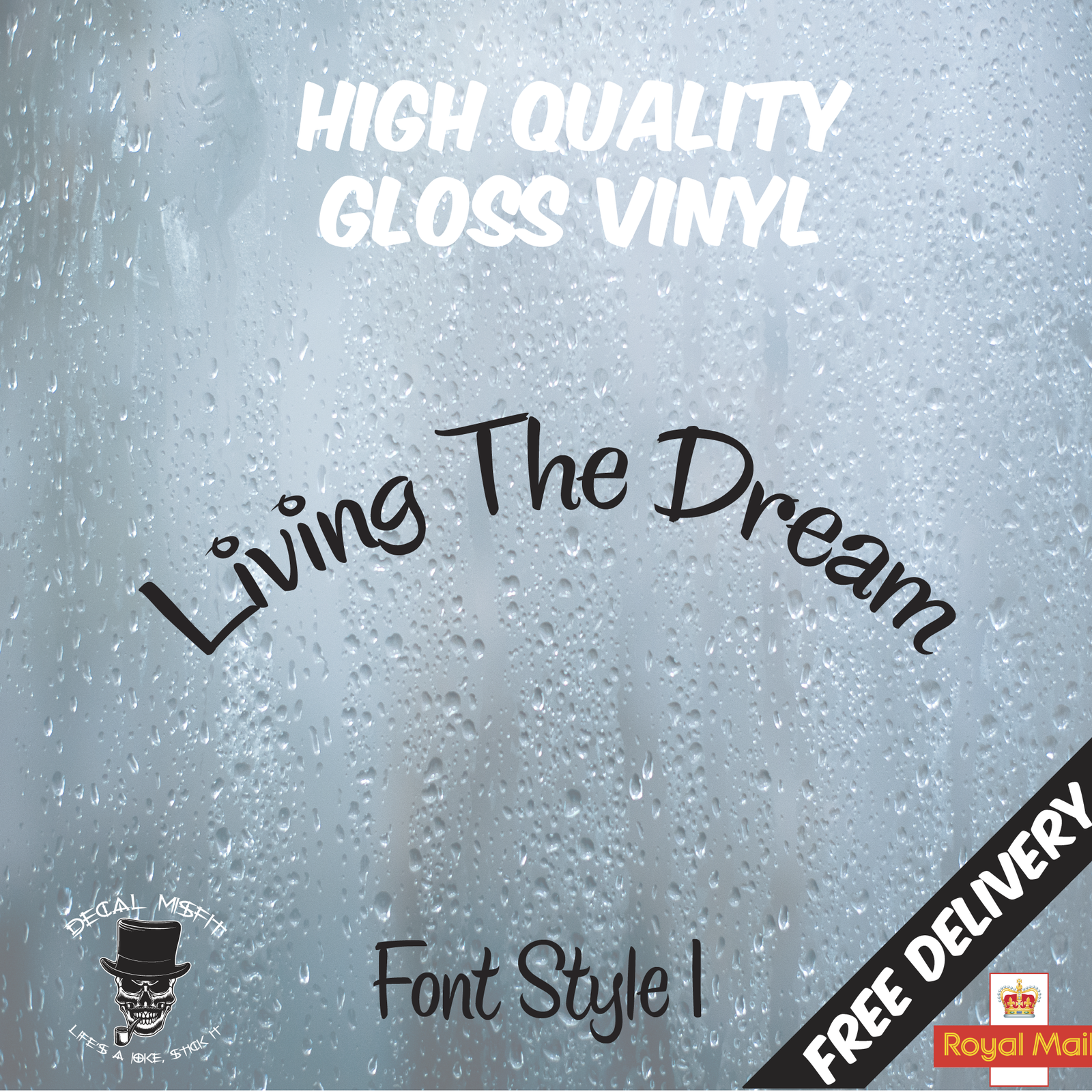 Living The Dream | Curved Truck Windscreen Sticker Scania Volvo Daf