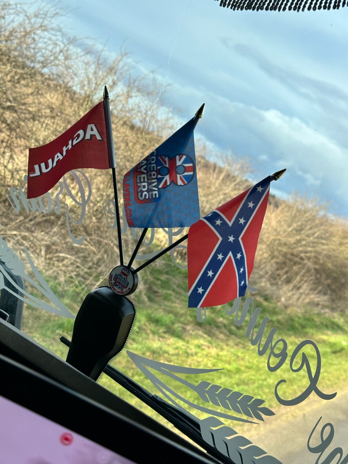 HGV Van Dashboard Flag Set - Choose 2, or 3 Flags - Many Options Available