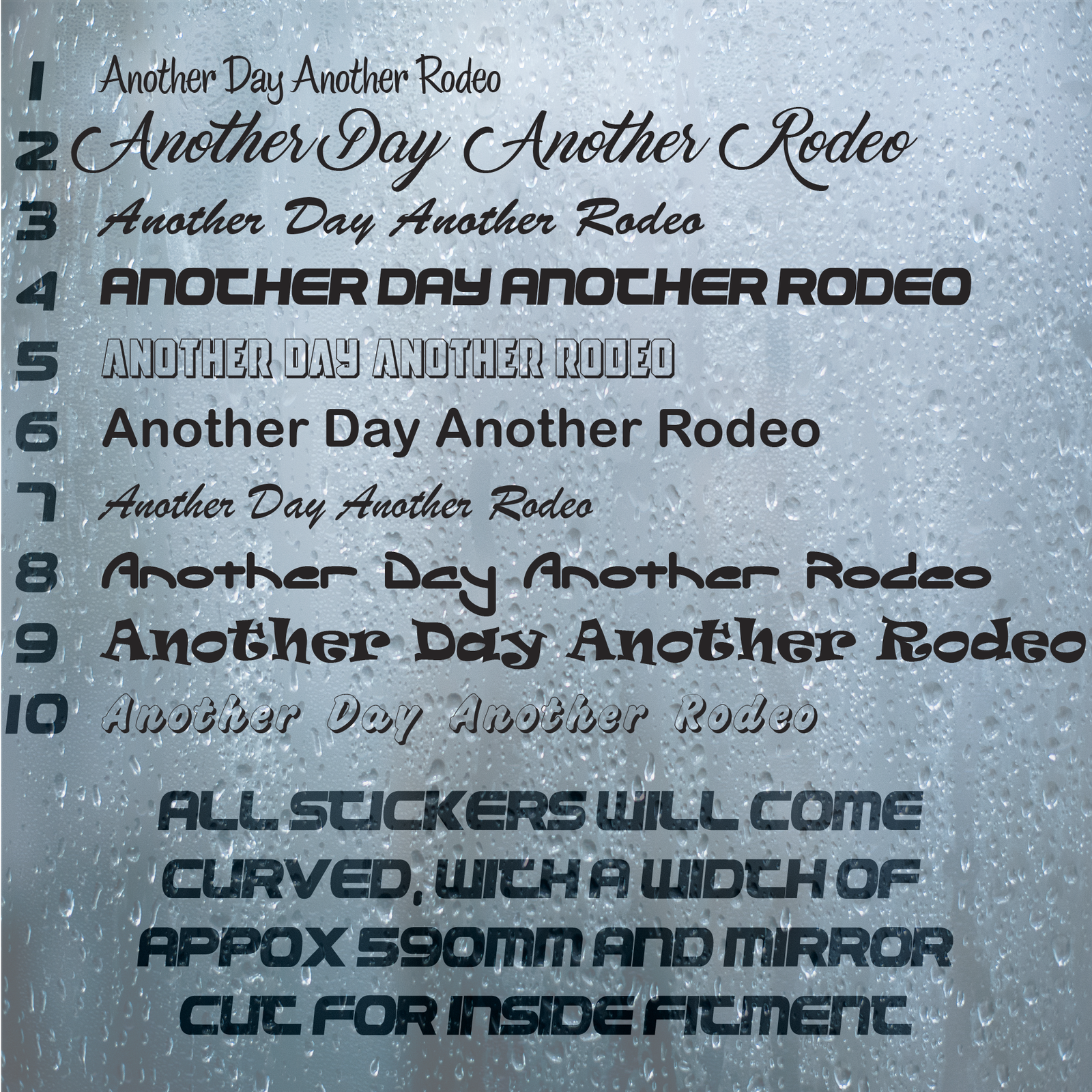 Another Day Another Rodeo |Curved Truck Windscreen Sticker Scania Volvo Daf